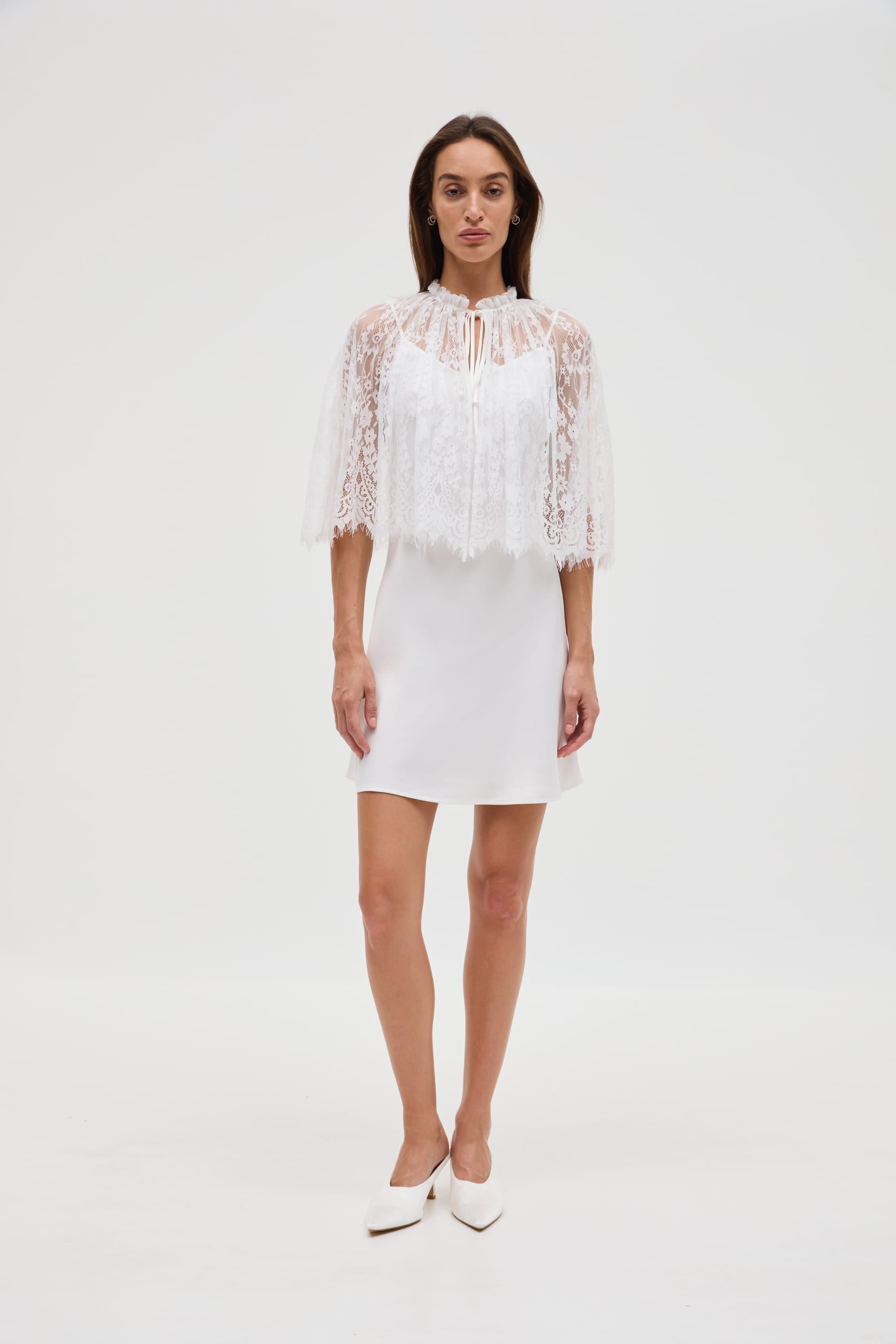 CHARMED LACE CAPE AND SLIP | IVORY | THIRD FORM | Lace Cape Dress Australia THIRD FORM - International CHARMED LACE CAPE AND SLIP | IVORY | THIRD FORM | Lace Cape Dress Australia THIRD FORM - International