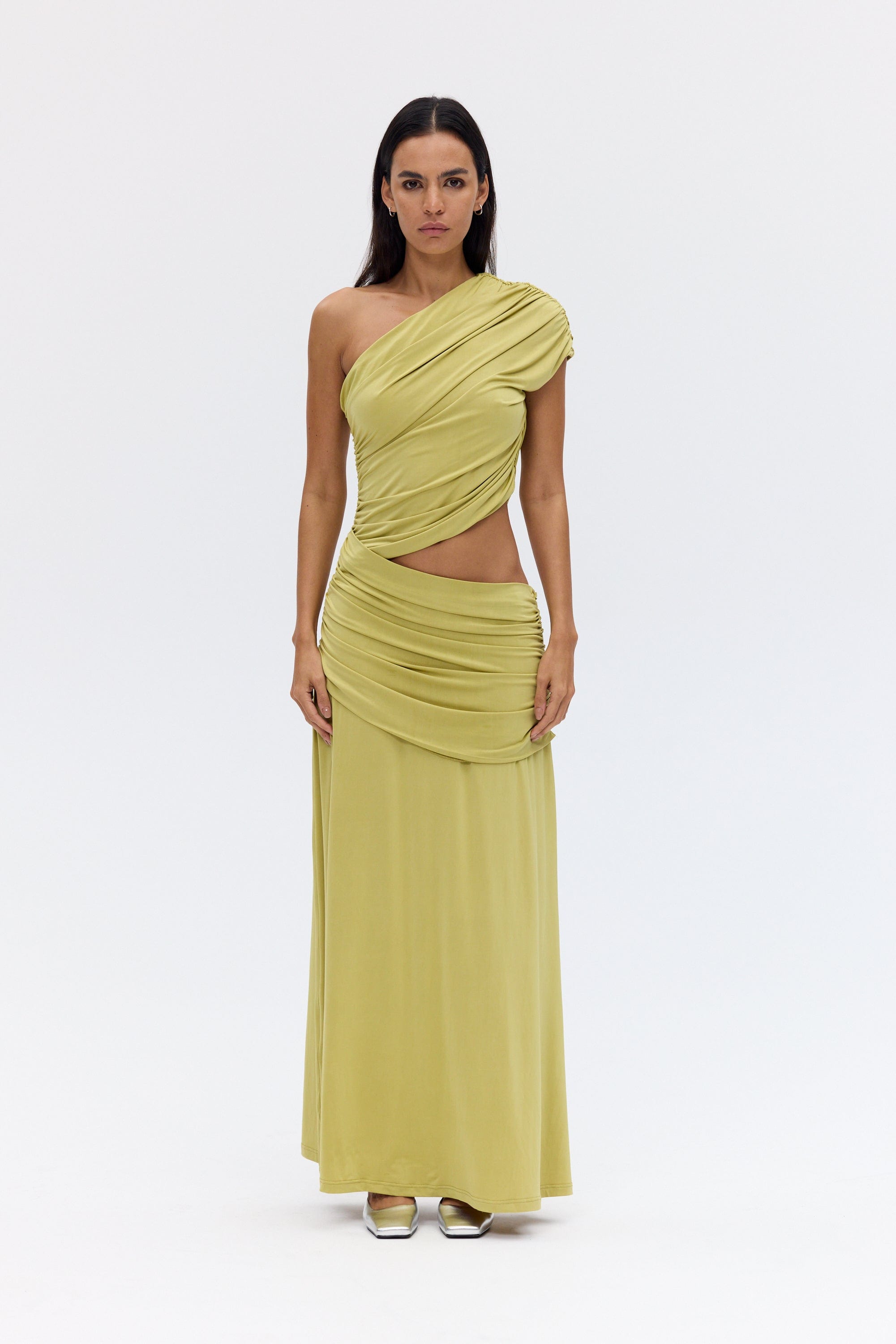 CRAVE ROUCHED FLOOR LENGTH DRESS | FIG | THIRD FORM | Women's Australian Fashion THIRD FORM - International CRAVE ROUCHED FLOOR LENGTH DRESS | FIG | THIRD FORM | Women's Australian Fashion THIRD FORM - International