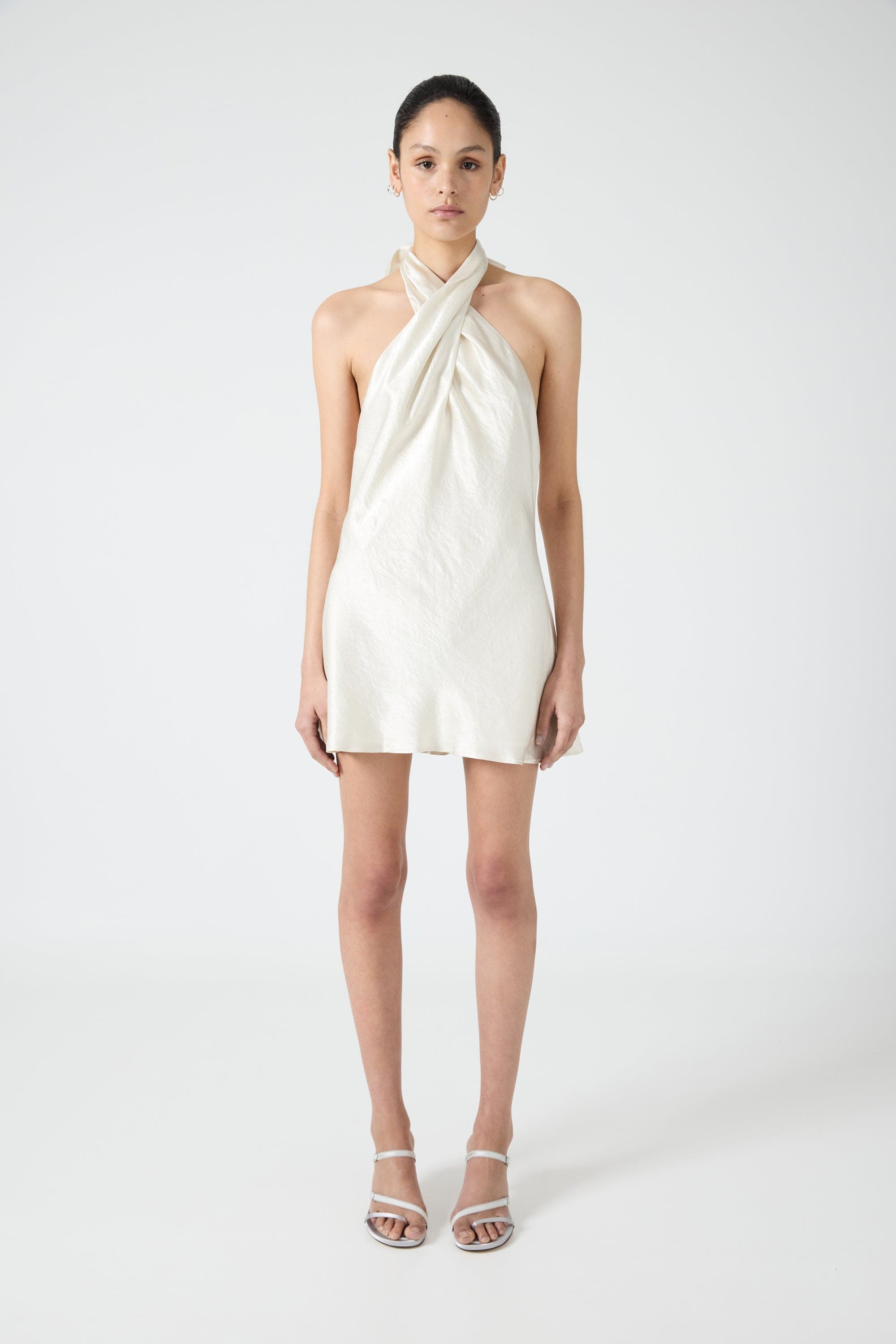 CRUSH WRAP NECK MINI | CREAM | THIRD FORM | Women's Australian Fashion THIRD FORM - International CRUSH WRAP NECK MINI | CREAM | THIRD FORM | Women's Australian Fashion THIRD FORM - International