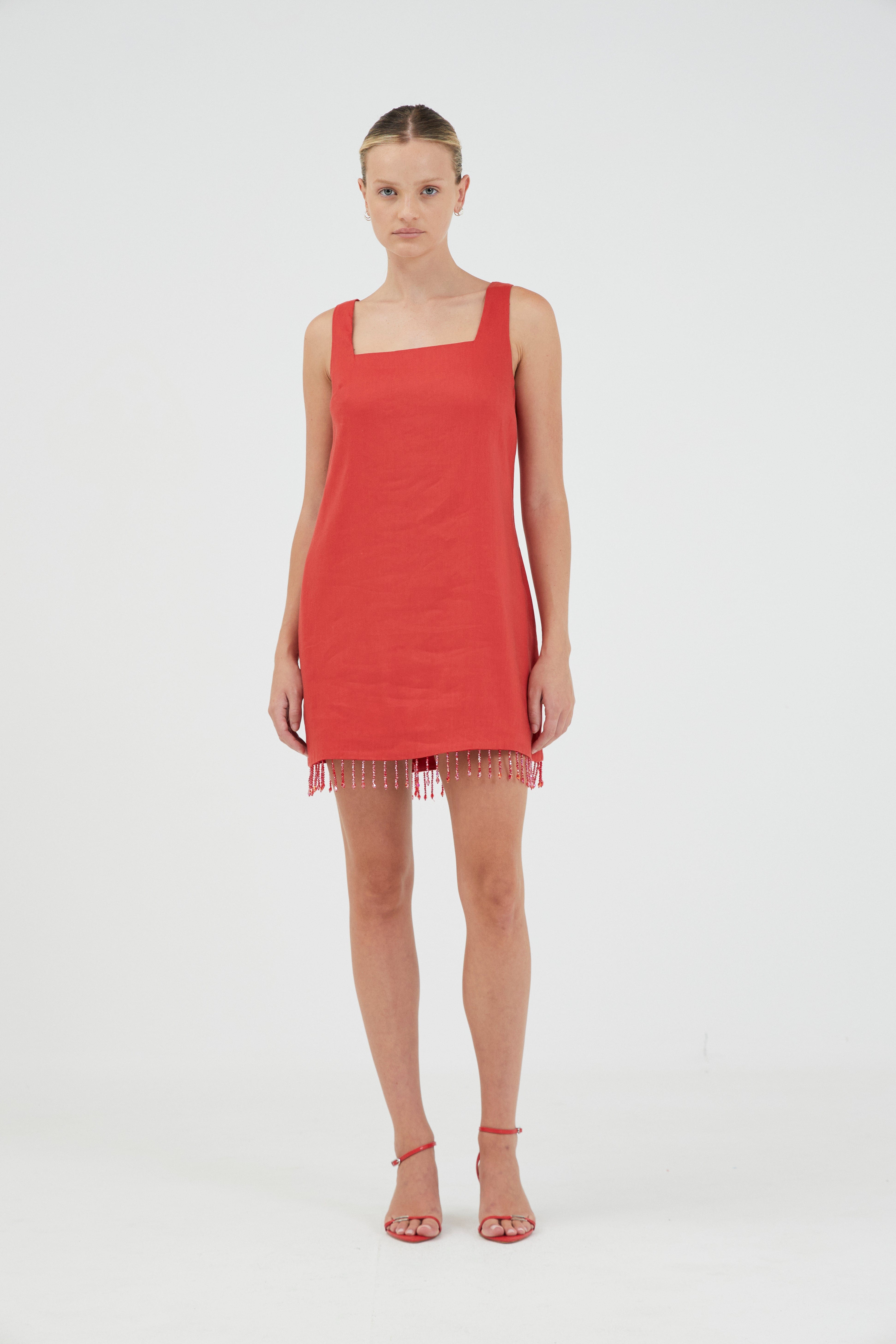 FLAME LINEN MINI DRESS | GRENADINE | THIRD FORM | Women's Australian Fashion THIRD FORM - International FLAME LINEN MINI DRESS | GRENADINE | THIRD FORM | Women's Australian Fashion THIRD FORM - International