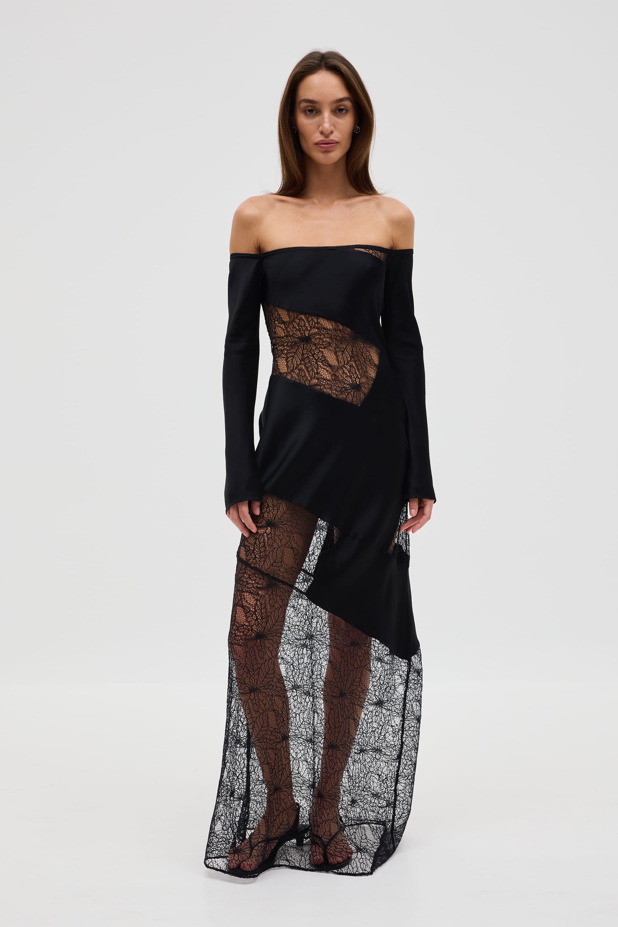 INHALE PANEL OFF SHOULDER DRESS | INK | THIRD FORM | Women's Australian Fashion THIRD FORM - International INHALE PANEL OFF SHOULDER DRESS | INK | THIRD FORM | Women's Australian Fashion THIRD FORM - International