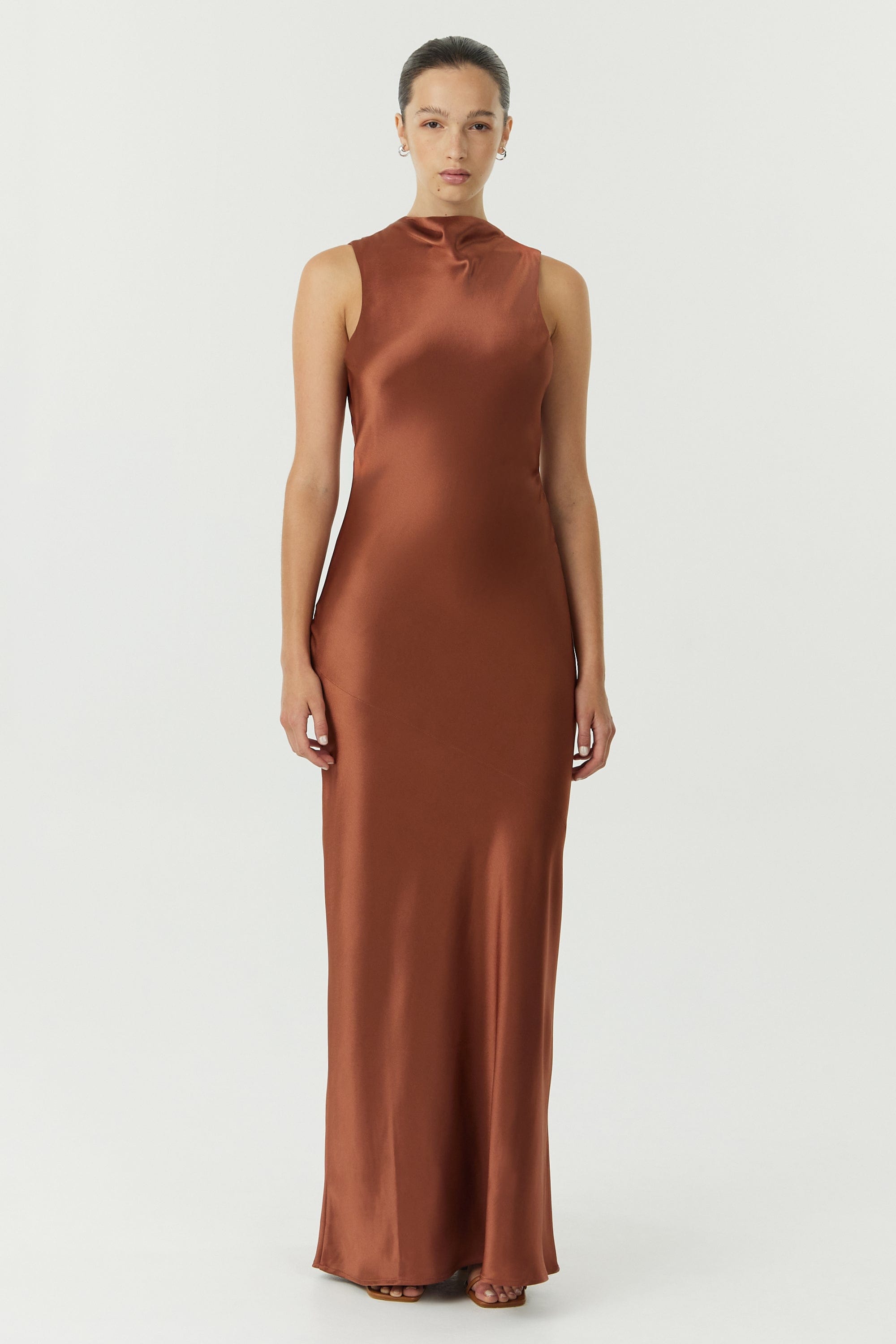 bias silk dress Luna Silky Bias Cut Dress Emerald
