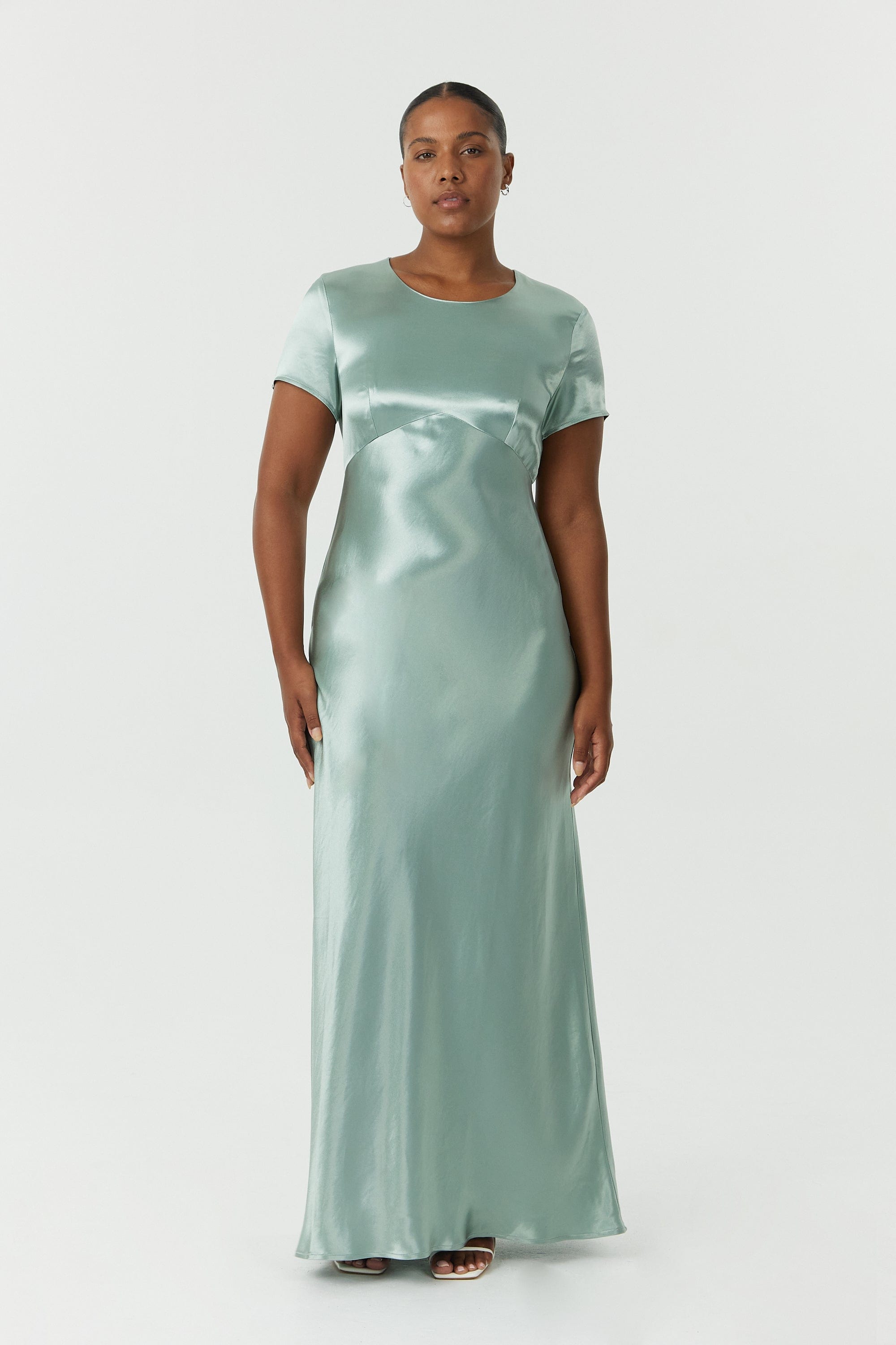 SATIN BIAS MAXI TEE DRESS WAVE — THIRD FORM International