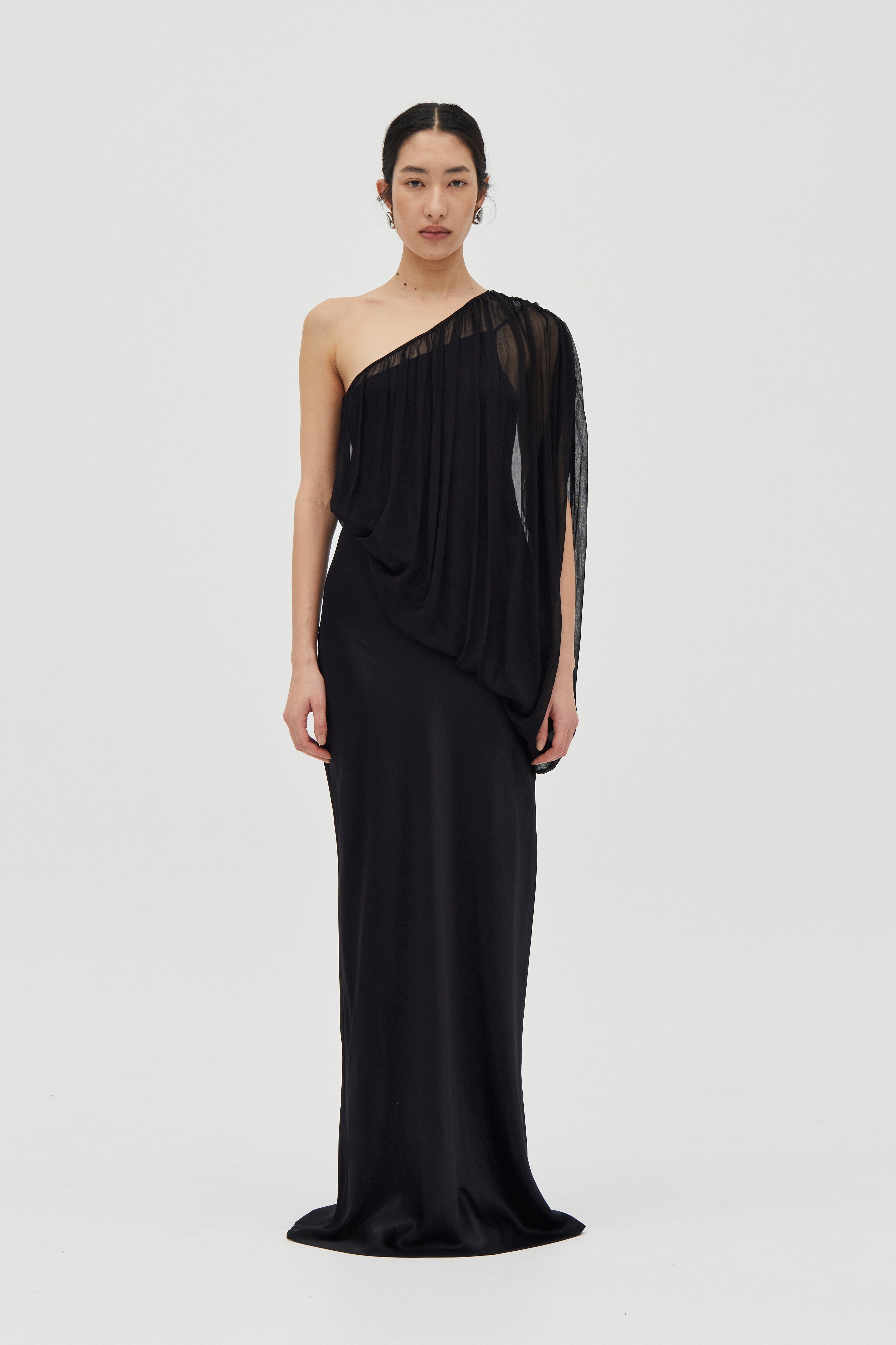 SOLSTICE ONE SHOULDER FLOOR LENGTH | INKWELL | THIRD FORM | Women's Australian Fashion THIRD FORM - International SOLSTICE ONE SHOULDER FLOOR LENGTH | INKWELL | THIRD FORM | Women's Australian Fashion THIRD FORM - International