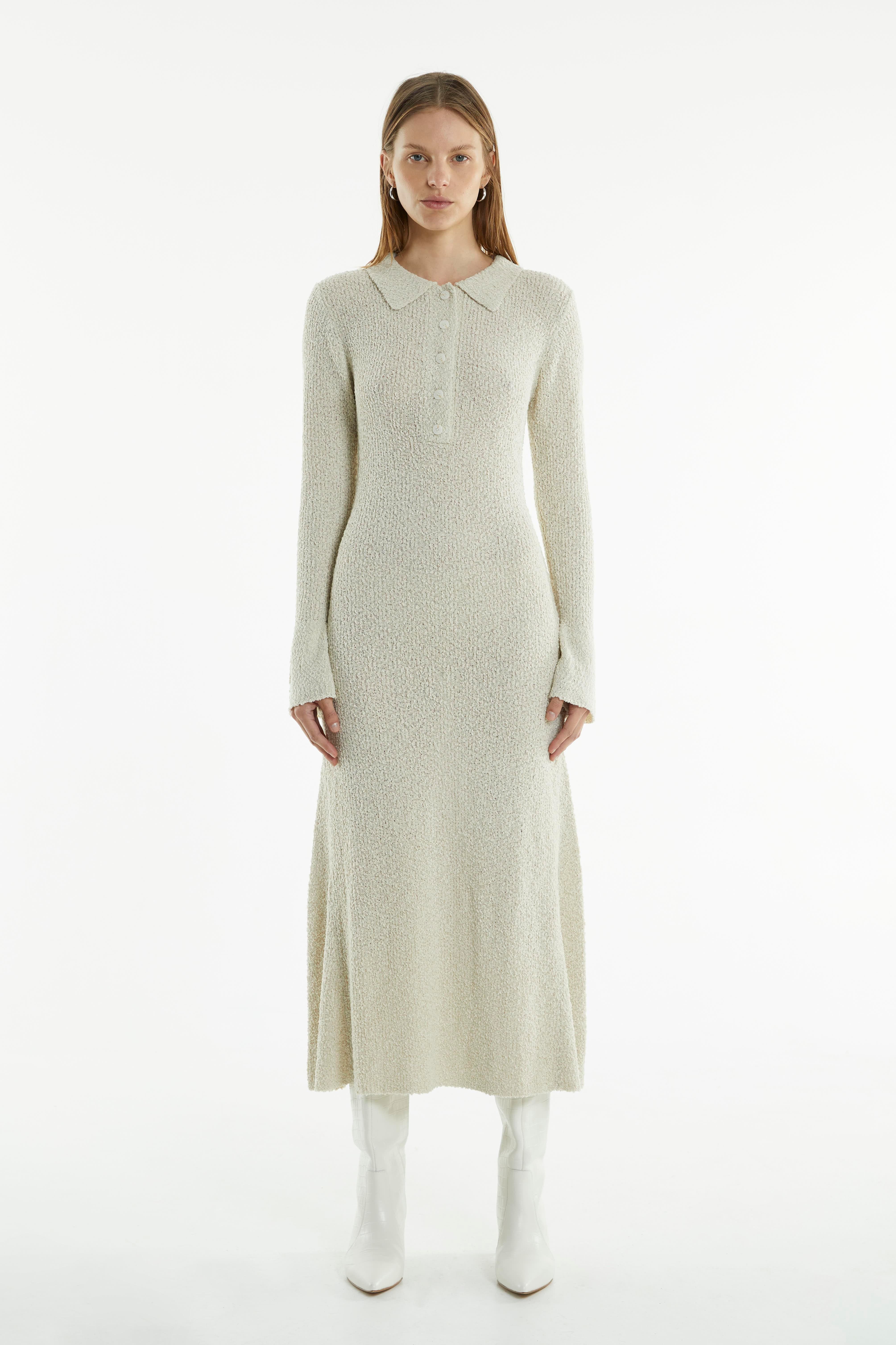 UNBOUND KNIT SHIRT DRESS | SHELL | Third Form | After Work Attire for Women THIRD FORM - International UNBOUND KNIT SHIRT DRESS | SHELL | Third Form | After Work Attire for Women THIRD FORM - International