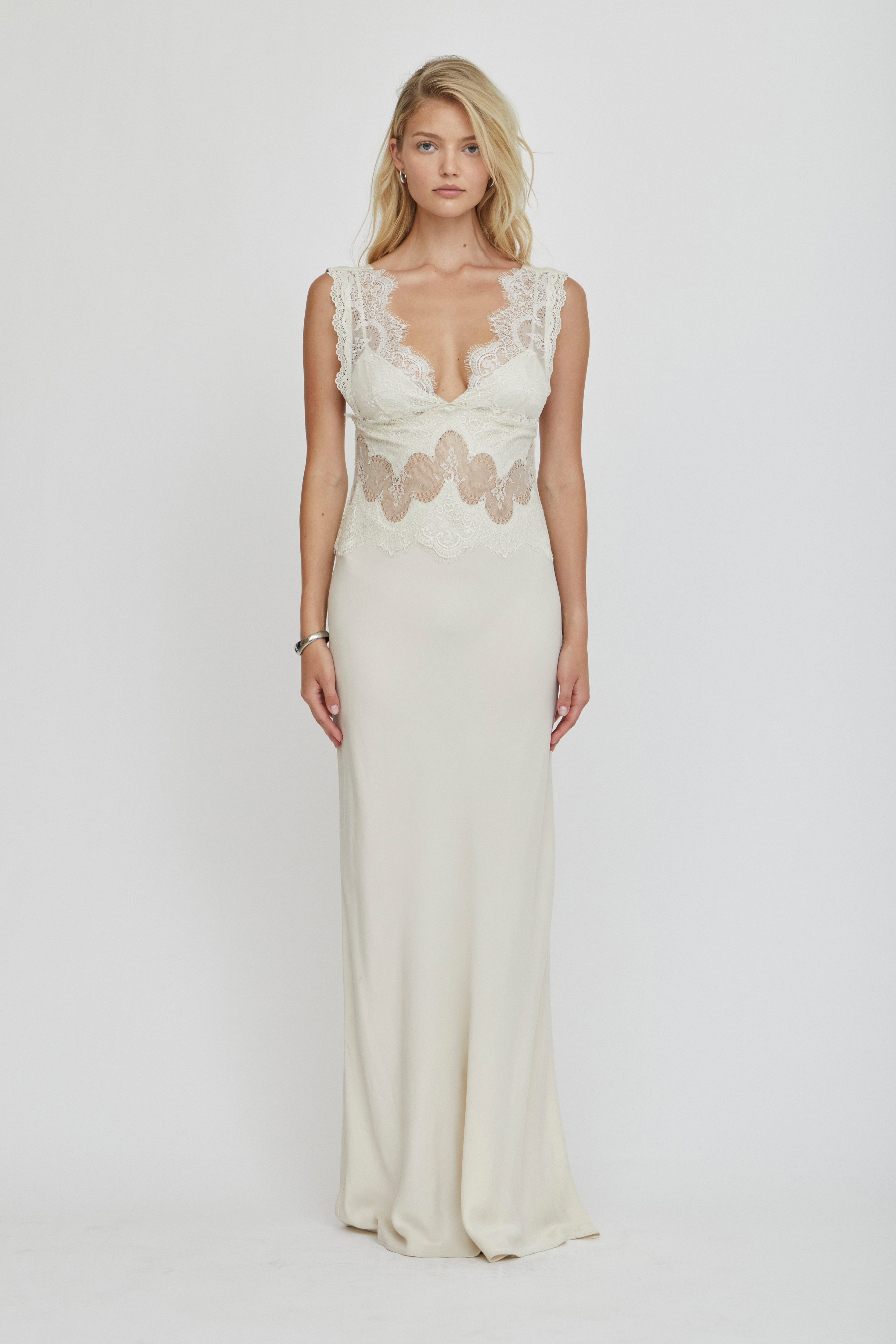 VISIONS LACE FLOOR LENGTH DRESS | BUTTERCREAM | THIRD FORM | Women's Australian Fashion THIRD FORM - International VISIONS LACE FLOOR LENGTH DRESS | BUTTERCREAM | THIRD FORM | Women's Australian Fashion THIRD FORM - International