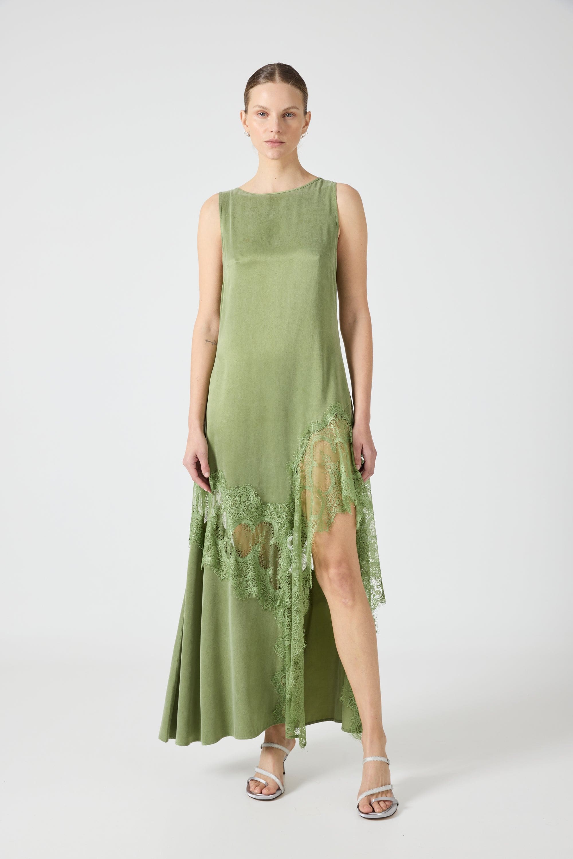 VISIONS LACE FRILL DRESS | SAGE | THIRD FORM | Women's Australian Fashion THIRD FORM - International VISIONS LACE FRILL DRESS | SAGE | THIRD FORM | Women's Australian Fashion THIRD FORM - International