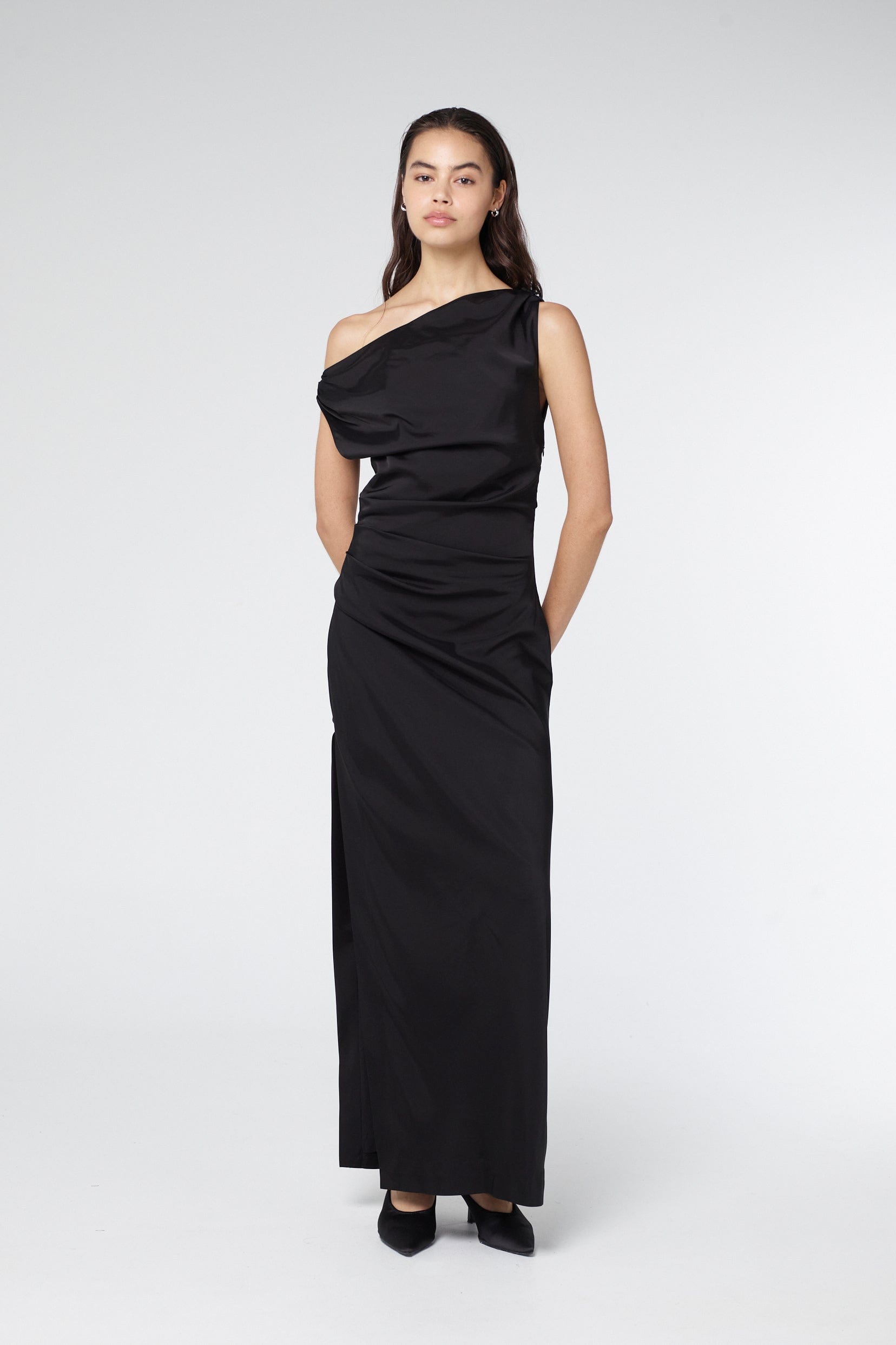 ATHENA OFF SHOULDER MAXI DRESS | BLACK THIRD FORM - International ATHENA OFF SHOULDER MAXI DRESS | BLACK THIRD FORM - International