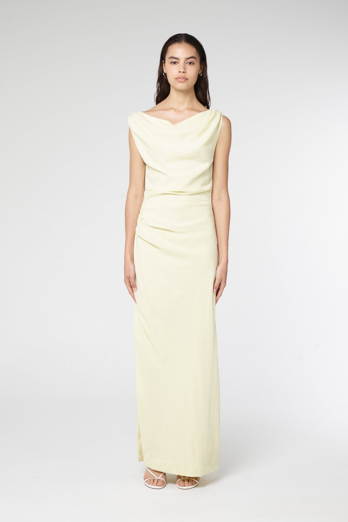 ATHENA OFF SHOULDER MAXI DRESS SORBET — THIRD