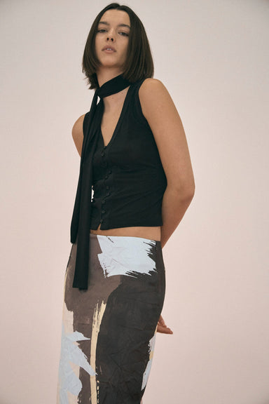 THIRD FORM AURA BUTTON UP TANK TOP | BLACK