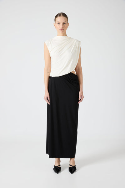 CASCADE CUTOUT JERSEY DRESS | CREAM/BLACK | THIRD FORM | Women's Australian  Fashion — THIRD FORM