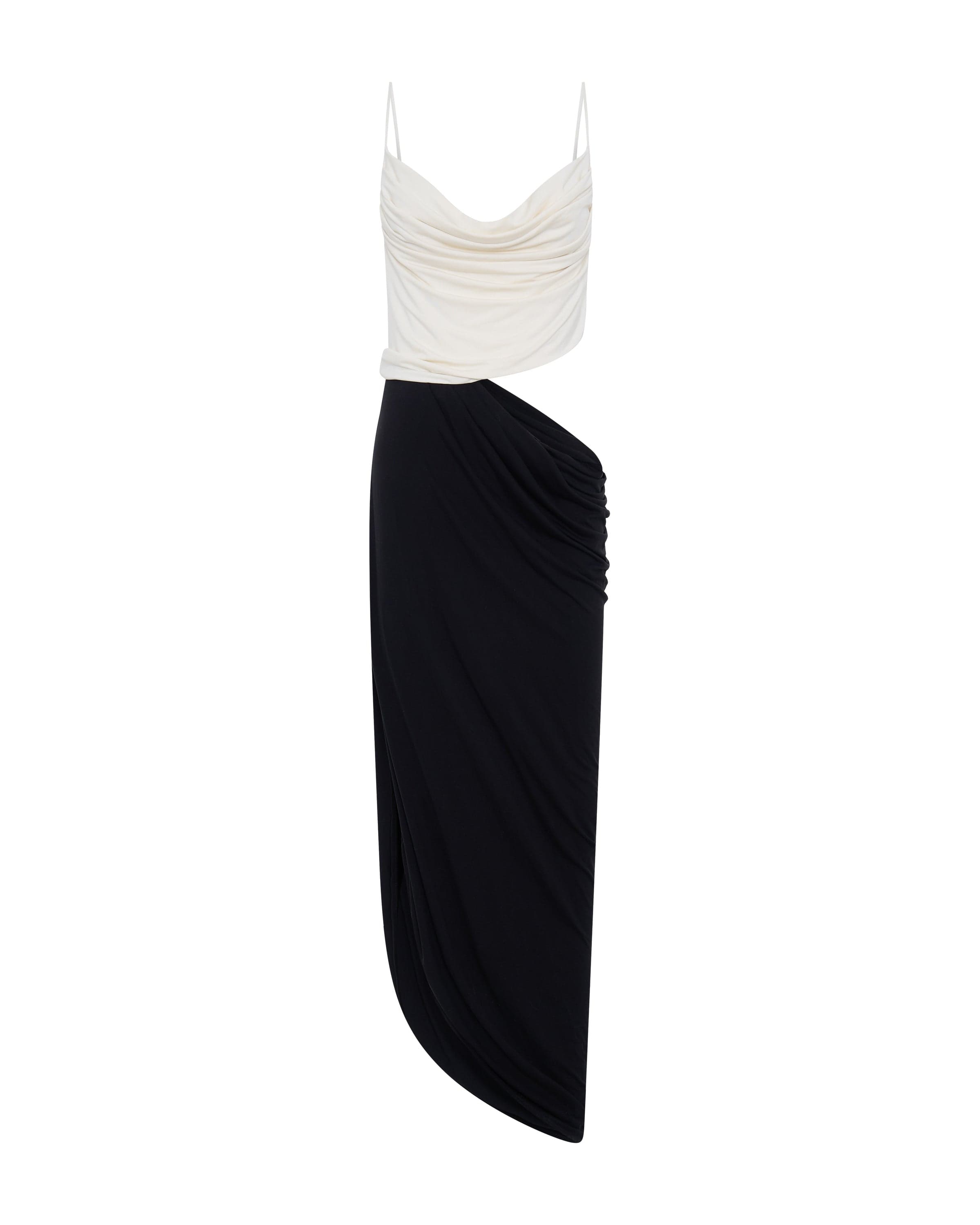 drape jersey dress One shoulder draped jersey maxi dress :: LICHI