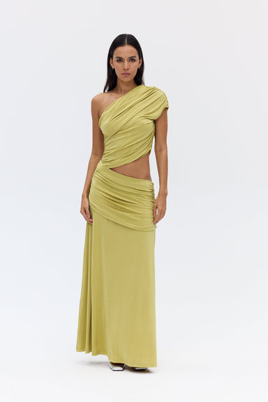 THIRD FORM CRAVE ROUCHED FLOOR LENGTH DRESS | FIG