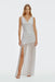 Crossing Cowl Floor Length Dress | Snow - THIRD FORM