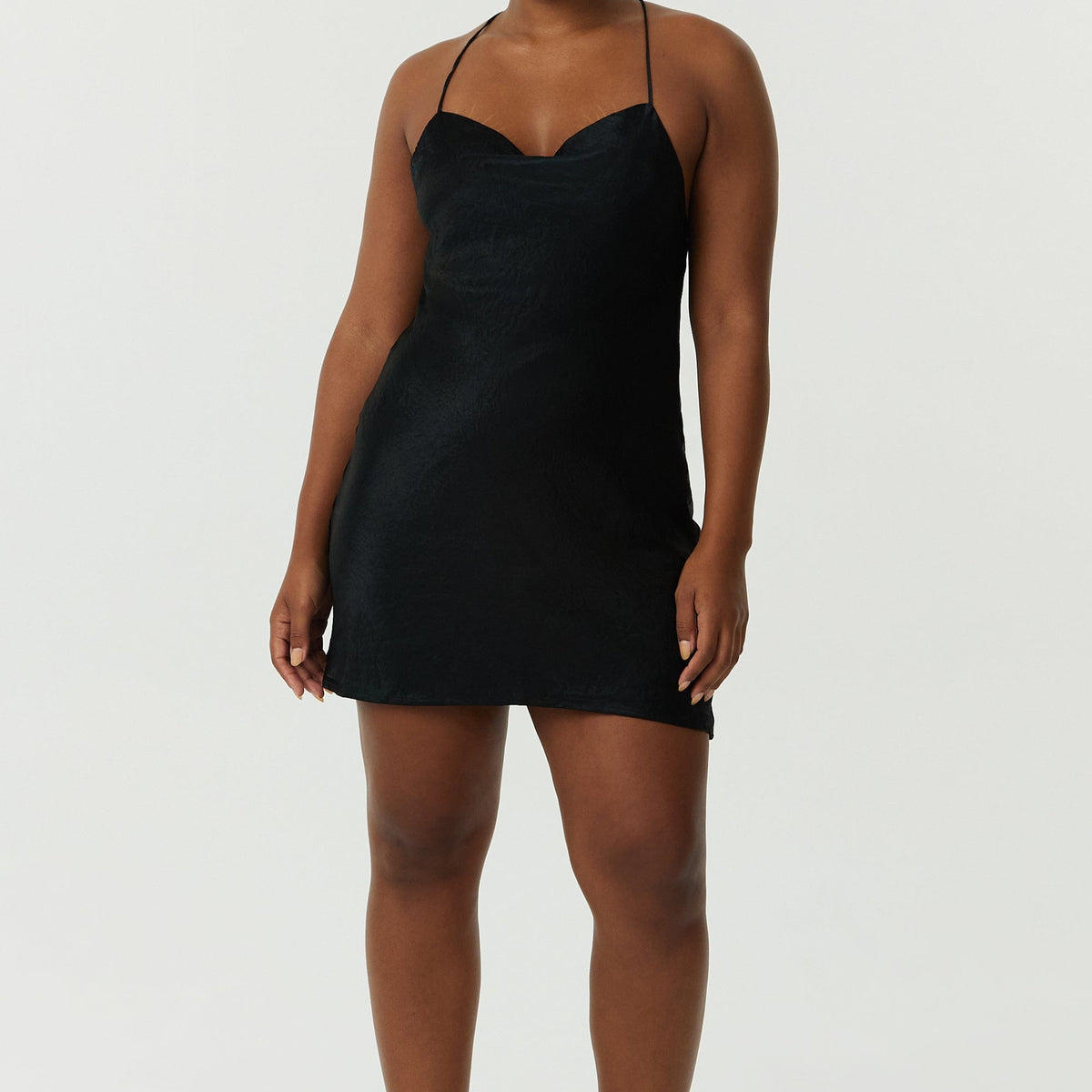 CRUSH BIAS COWL MINI SLIP | BLACK THIRD FORM - International CRUSH BIAS COWL MINI SLIP | BLACK THIRD FORM - International
