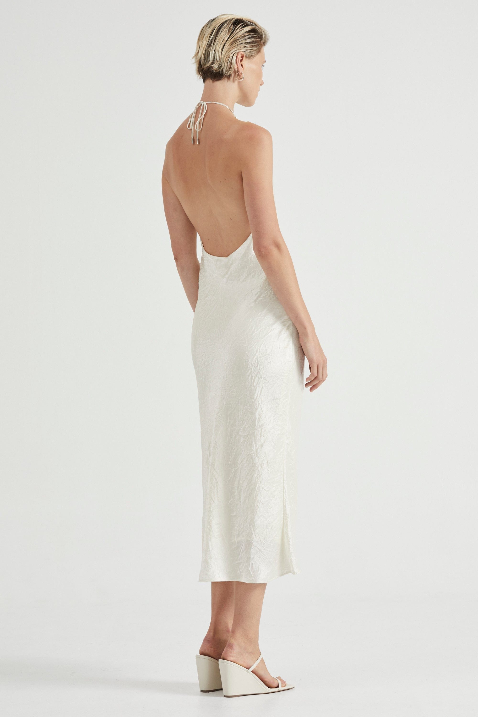 halter dress cream Vero Moda Tall - Lace Halter Maxi Dress - Women - Polyester/Spandex - S