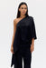 THIRD FORM CRUSH ONE SHOULDER CAPE | BLACK
