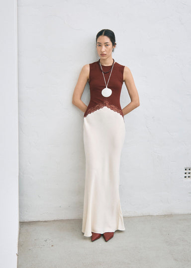 THIRD FORM ECHO CONTRAST TANK DRESS | CRIMSON