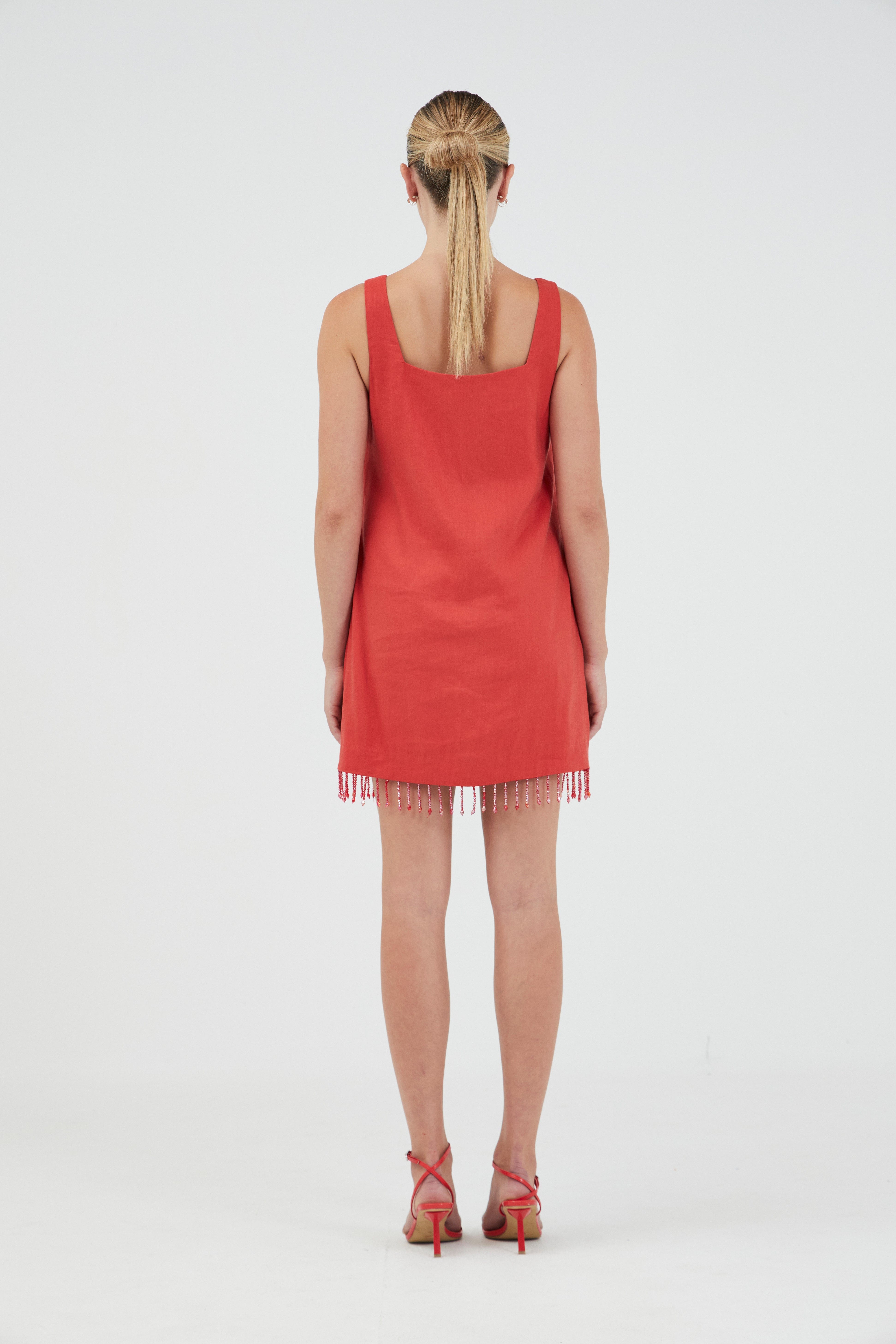 FLAME LINEN MINI DRESS | GRENADINE | THIRD FORM | Women's Australian Fashion THIRD FORM - International FLAME LINEN MINI DRESS | GRENADINE | THIRD FORM | Women's Australian Fashion THIRD FORM - International