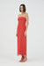 THIRD FORM FLAME LINEN STRAPLESS DRESS | GRENADINE
