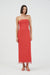 THIRD FORM FLAME LINEN STRAPLESS DRESS | GRENADINE
