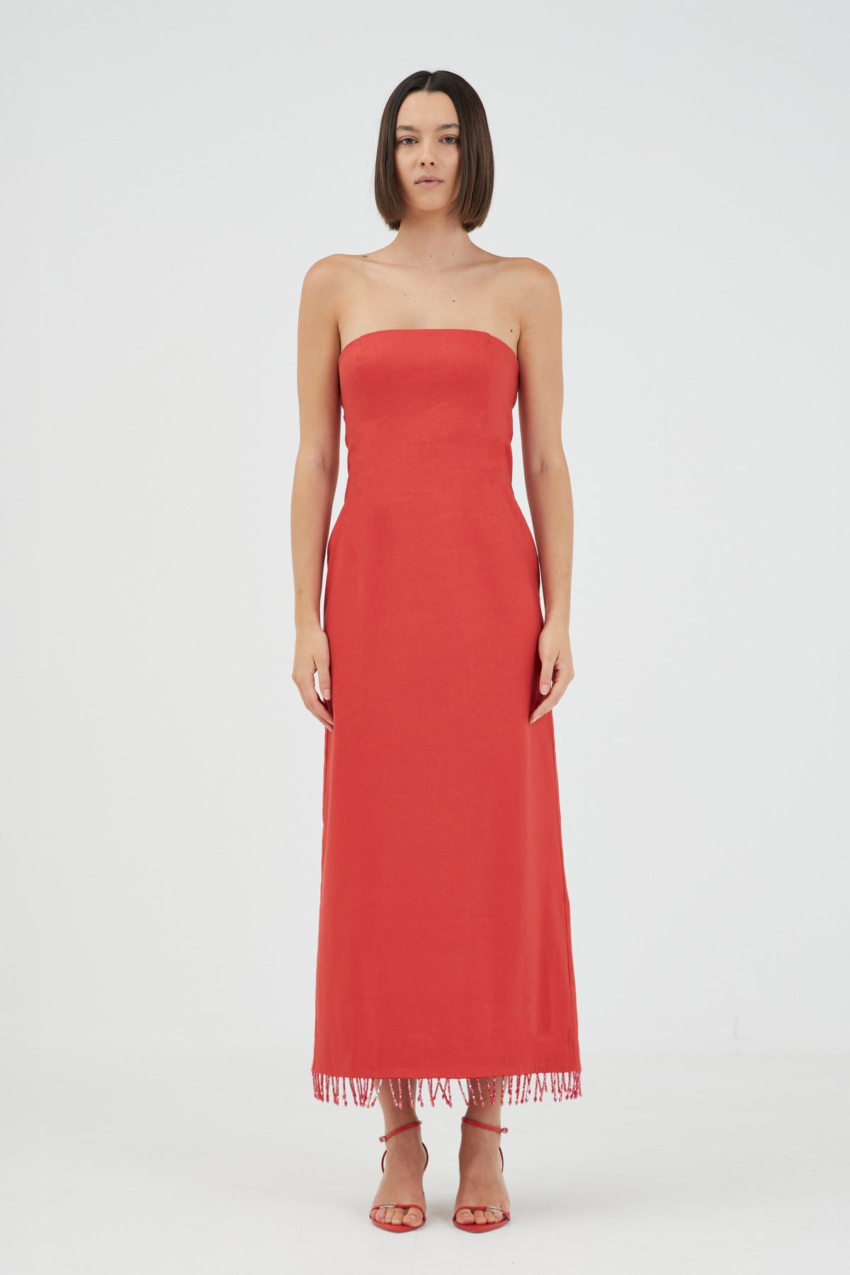FLAME LINEN STRAPLESS DRESS | GRENADINE | THIRD FORM | Women's Australian  Fashion — THIRD FORM