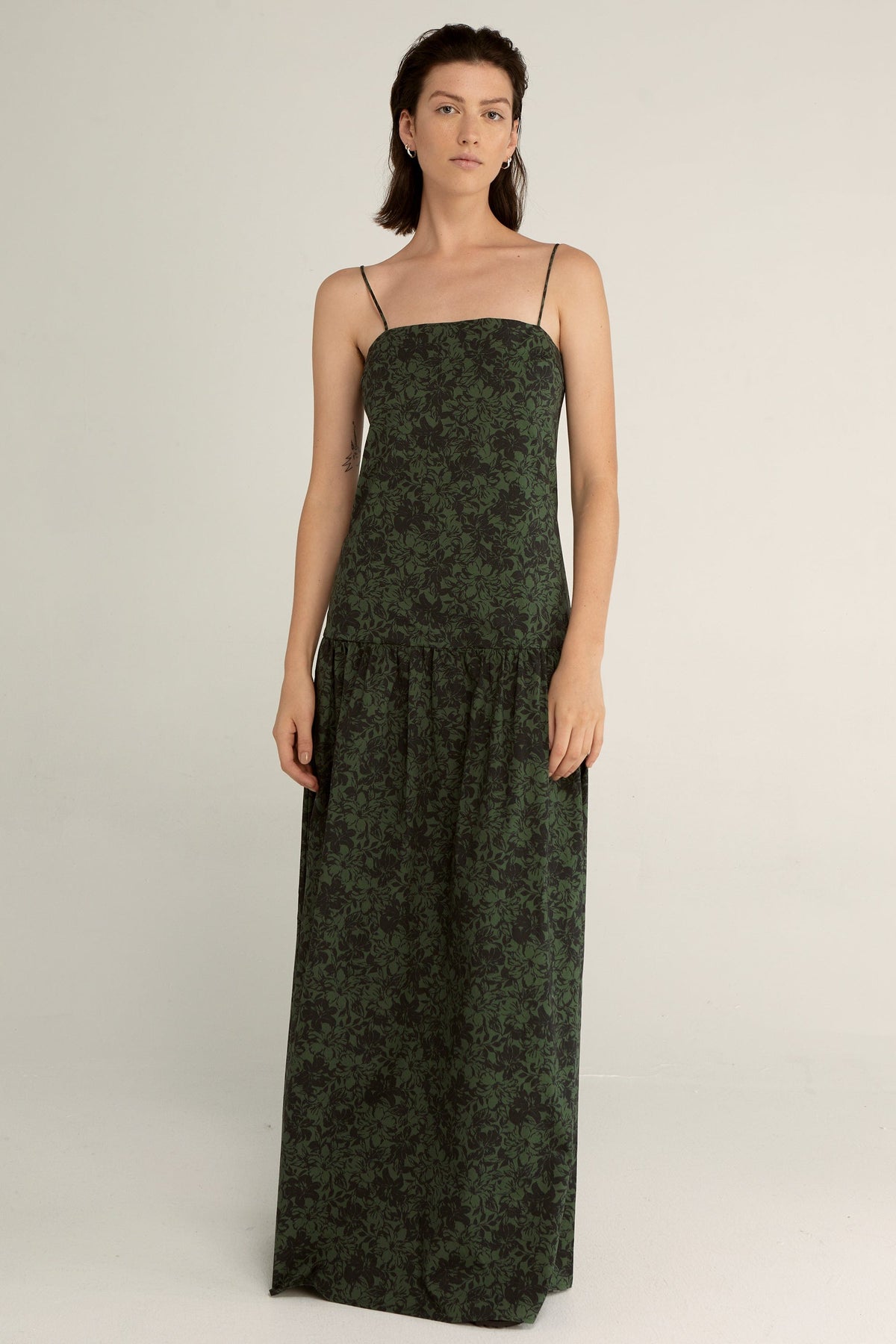 green emerald velvet dress Garden Embroidery Short Evening Dress with Jacket Ankle Length SF237, Same As Picture / 8