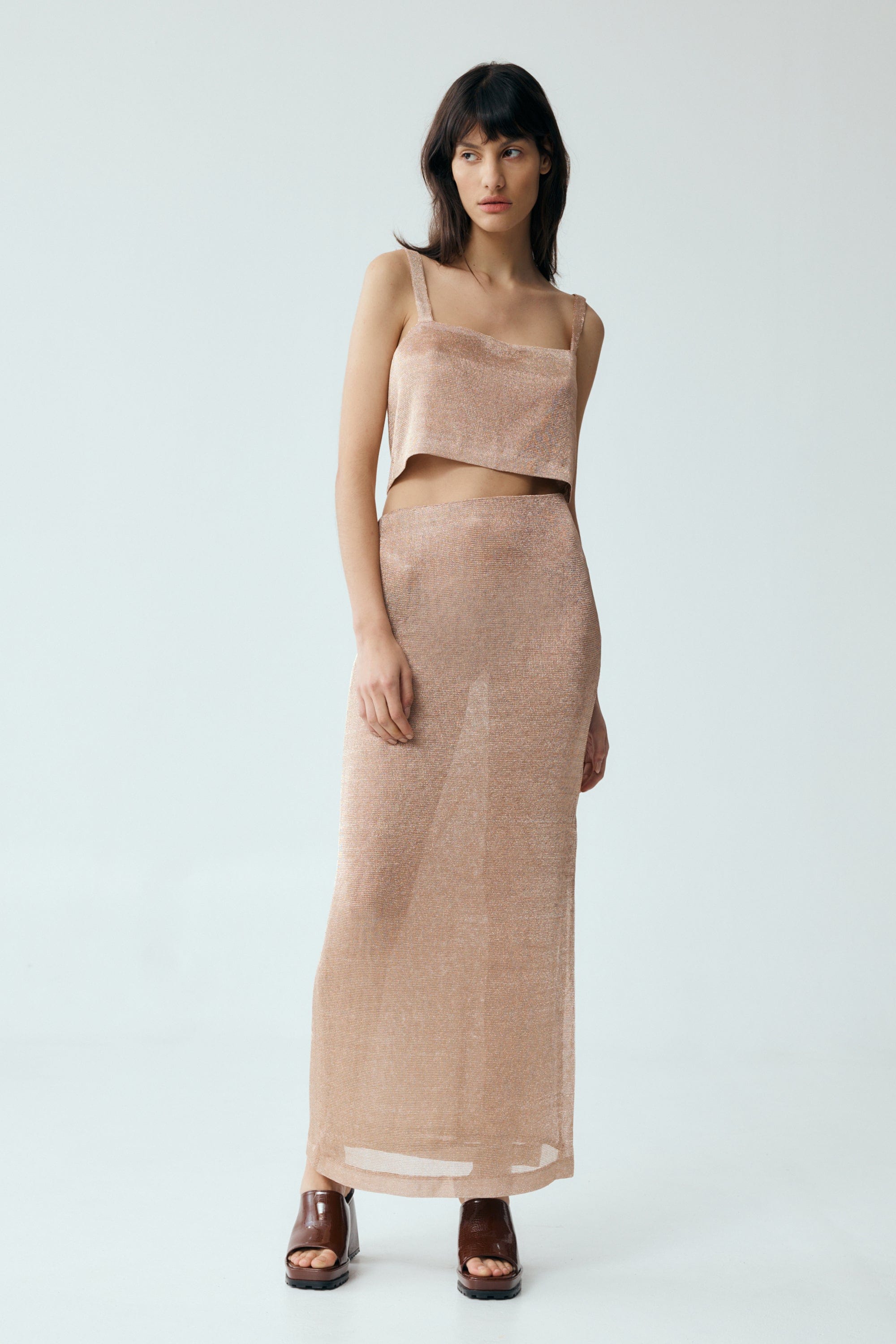 HEAVY METAL KNIT MAXI SKIRT | ROSE GOLD | Third Form | Women's Fashion on Sale | Shop Now THIRD FORM - International HEAVY METAL KNIT MAXI SKIRT | ROSE GOLD | Third Form | Women's Fashion on Sale | Shop Now THIRD FORM - International