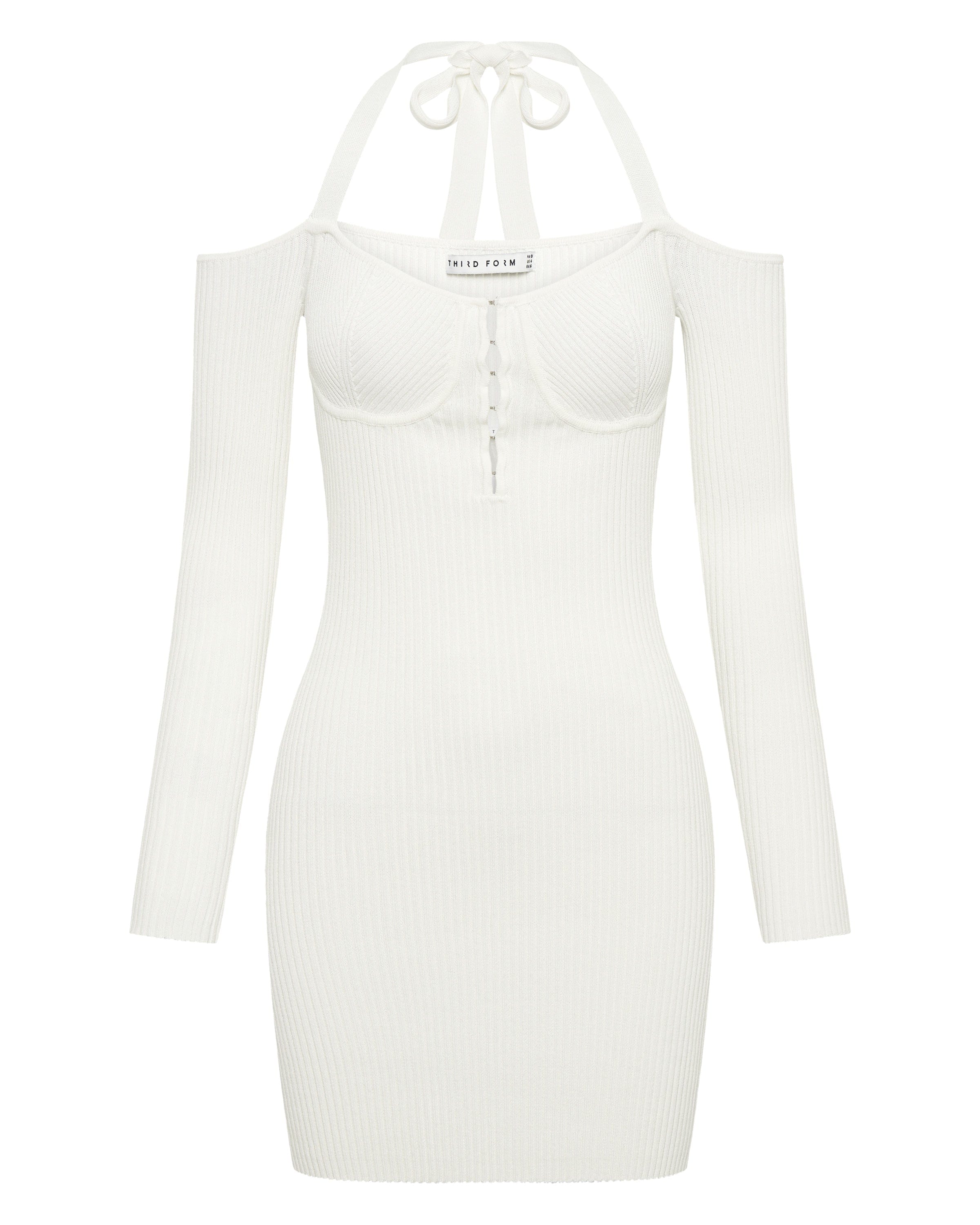 HOOKED IN KNIT HALTER MINI | OFF WHITE | Third Form | Women's Sale Dresses | Shop Now THIRD FORM - International HOOKED IN KNIT HALTER MINI | OFF WHITE | Third Form | Women's Sale Dresses | Shop Now THIRD FORM - International
