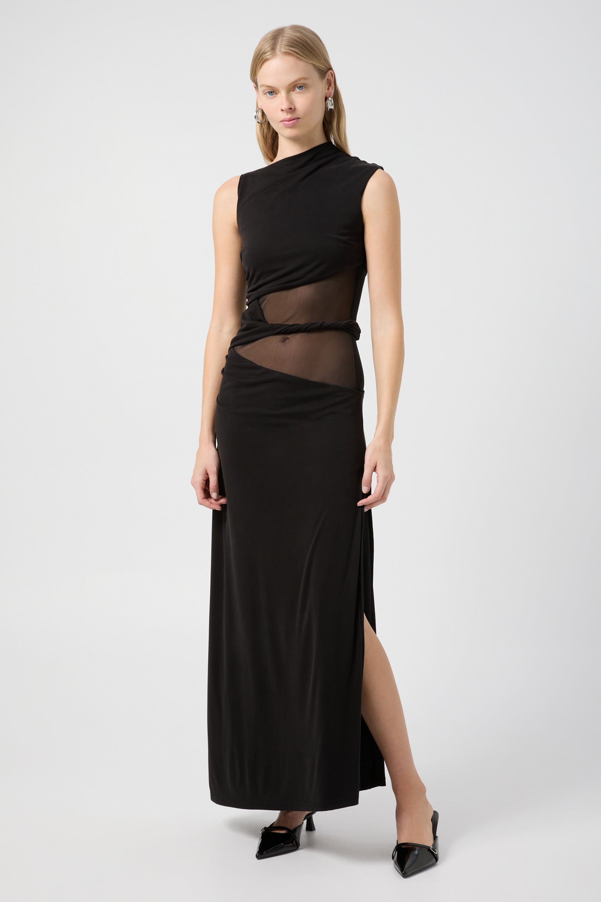 INTERWEAVE DRAPE MAXI DRESS | BLACK | THIRD FORM | Women's Australian Fashion THIRD FORM - International INTERWEAVE DRAPE MAXI DRESS | BLACK | THIRD FORM | Women's Australian Fashion THIRD FORM - International