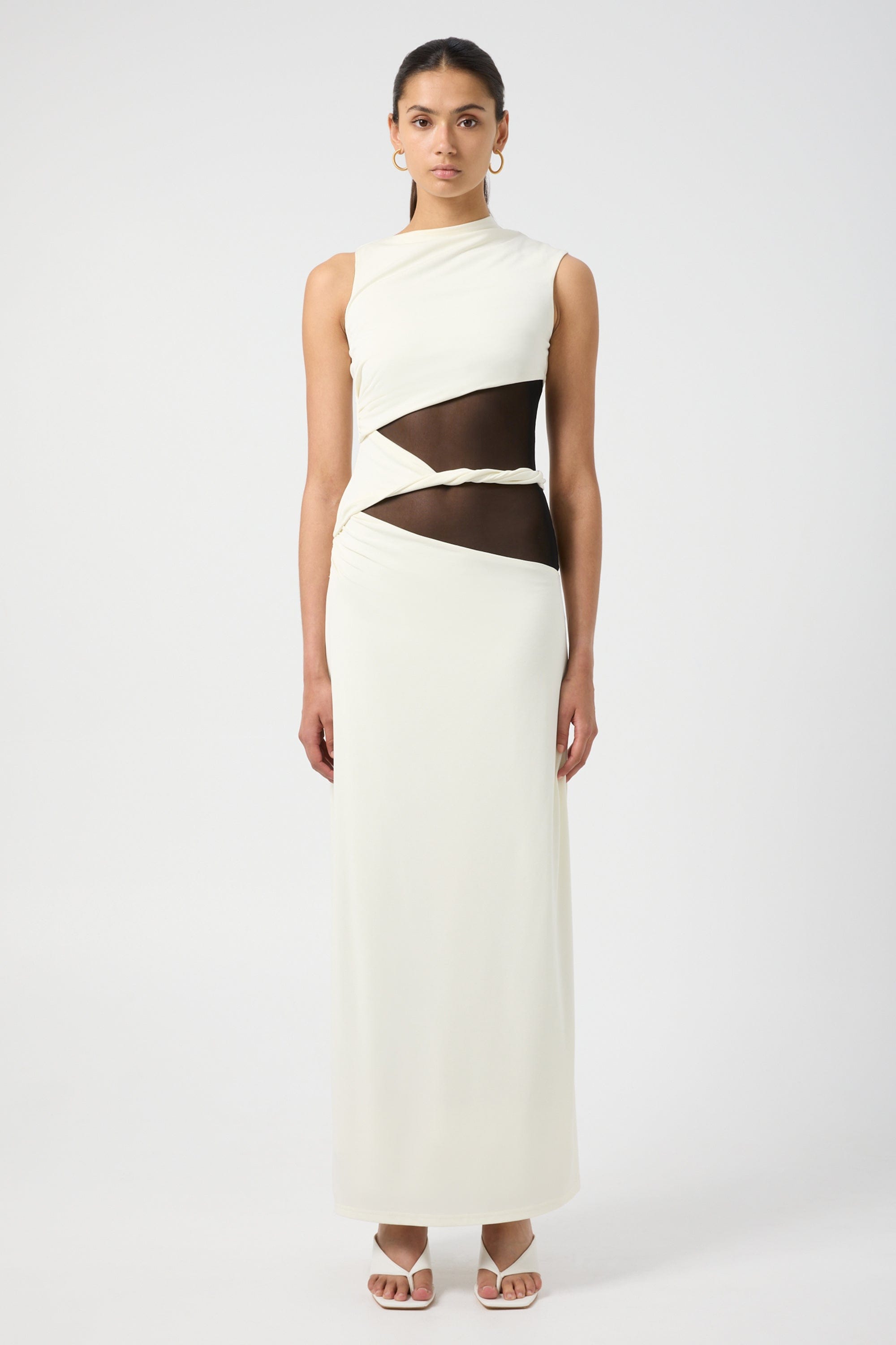 INTERWEAVE DRAPE MAXI DRESS | CREAM & BLACK | THIRD FORM | Women's Australian Fashion THIRD FORM - International INTERWEAVE DRAPE MAXI DRESS | CREAM & BLACK | THIRD FORM | Women's Australian Fashion THIRD FORM - International