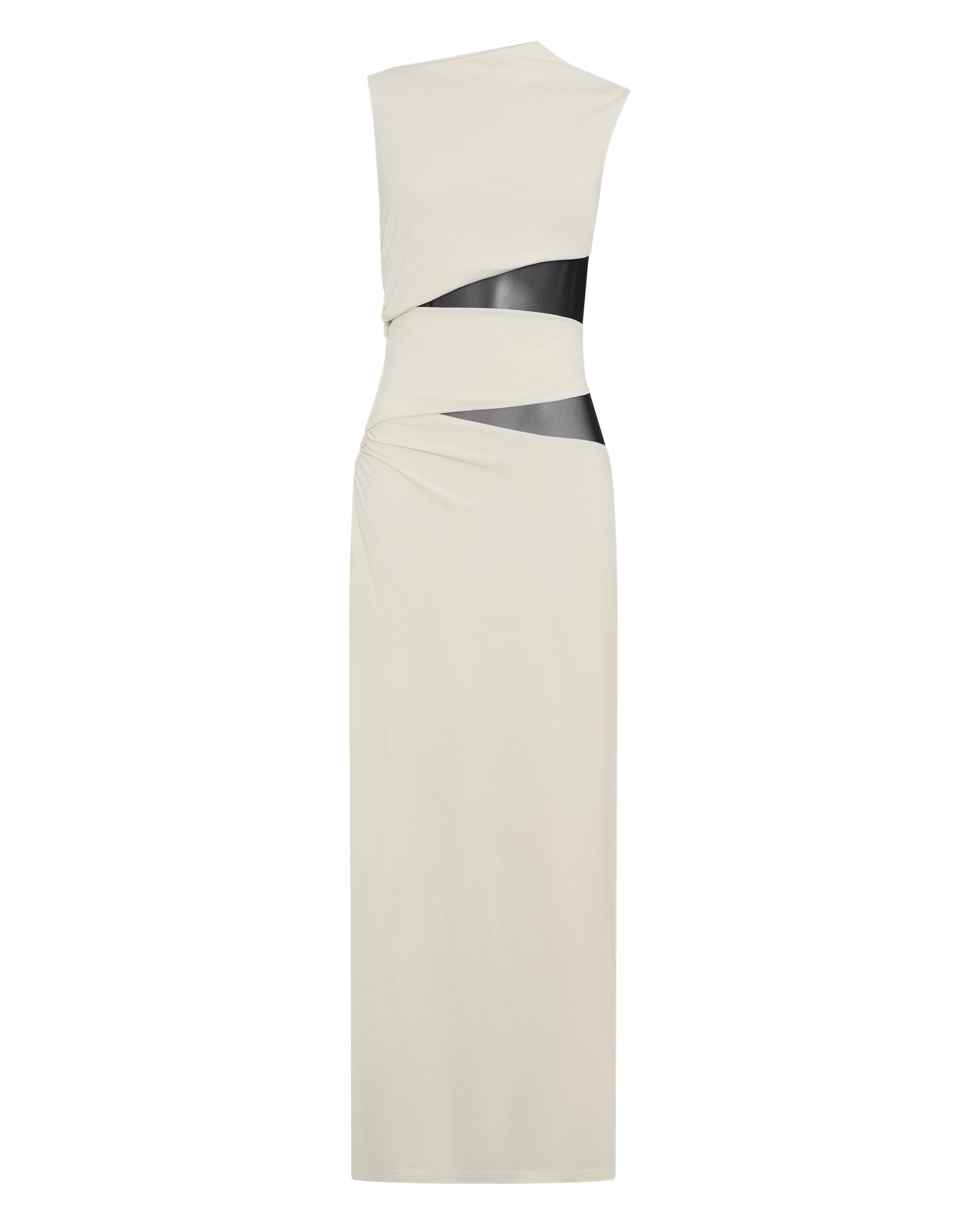 INTERWEAVE DRAPE MAXI DRESS | CREAM & BLACK | THIRD FORM | Women's Australian Fashion THIRD FORM - International INTERWEAVE DRAPE MAXI DRESS | CREAM & BLACK | THIRD FORM | Women's Australian Fashion THIRD FORM - International