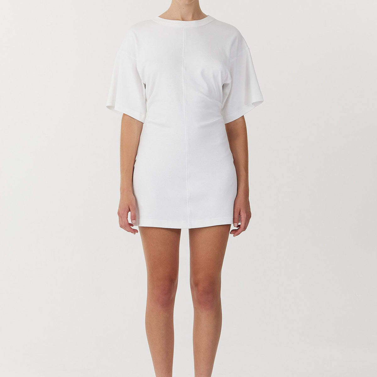 short white t shirt dress ASOS DESIGN ruched side T-shirt dress in white