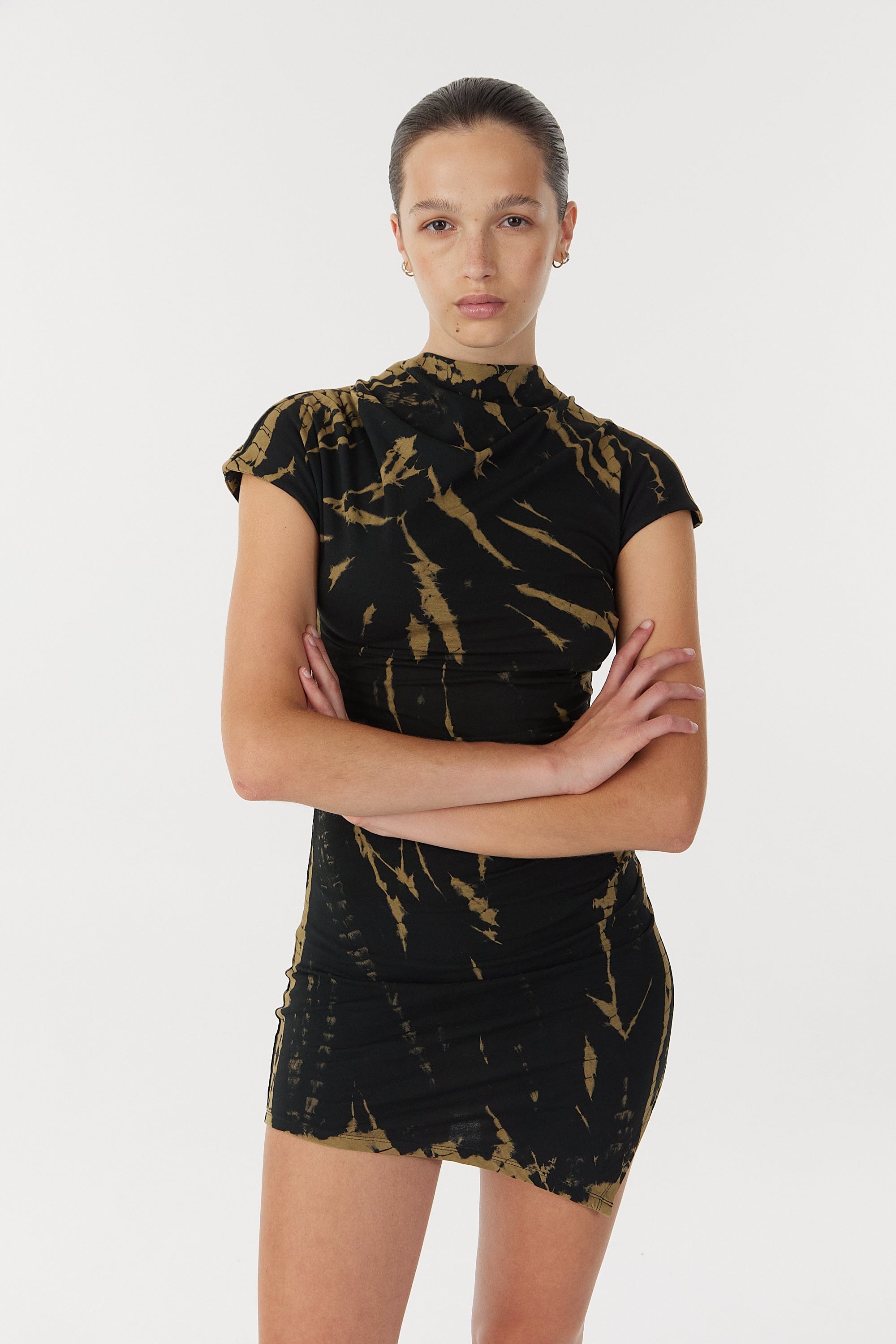 black tie dye mini dress Tie Dye Mini Dress Black blackpearlshop.co.uk