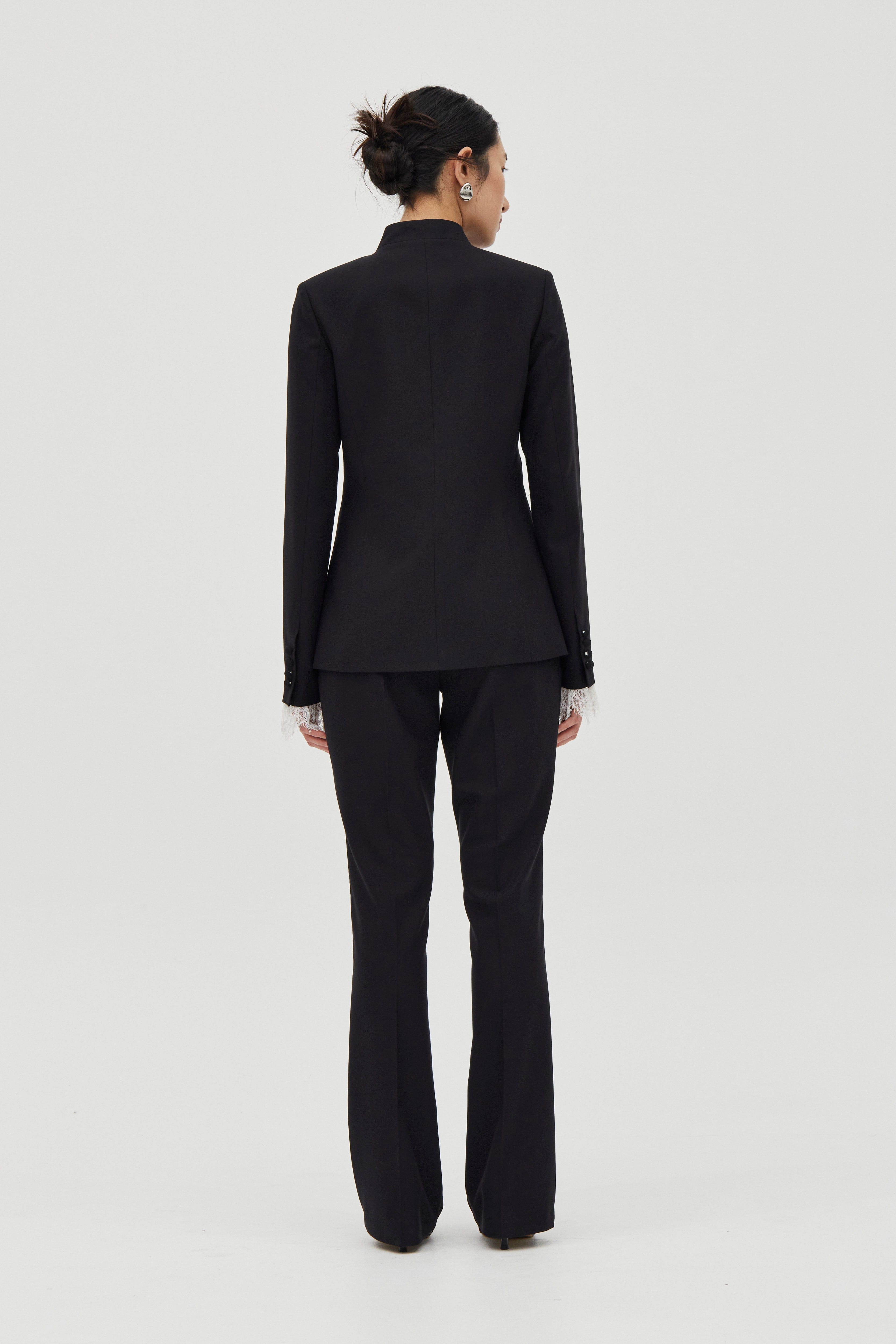 NOCTURNE LACE TRIM BLAZER | NOIR | THIRD FORM | Women's Australian Fashion THIRD FORM - International NOCTURNE LACE TRIM BLAZER | NOIR | THIRD FORM | Women's Australian Fashion THIRD FORM - International