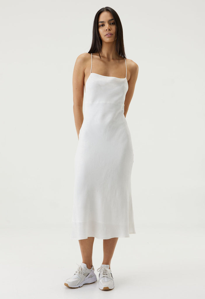 PAISLEY BIAS SLIP DRESS | WHITE — THIRD FORM