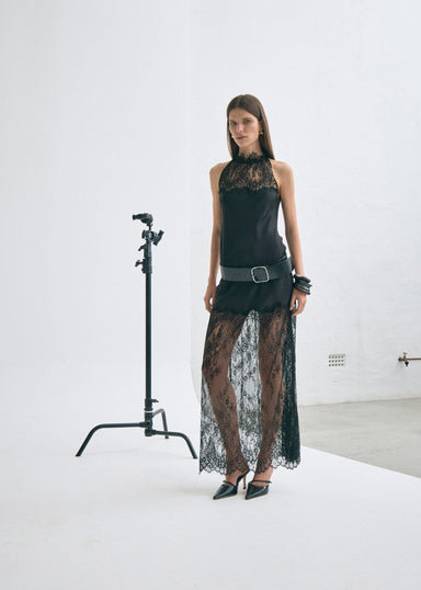 THIRD FORM POETRY LACE DRAWN IN MAXI | SMOKE