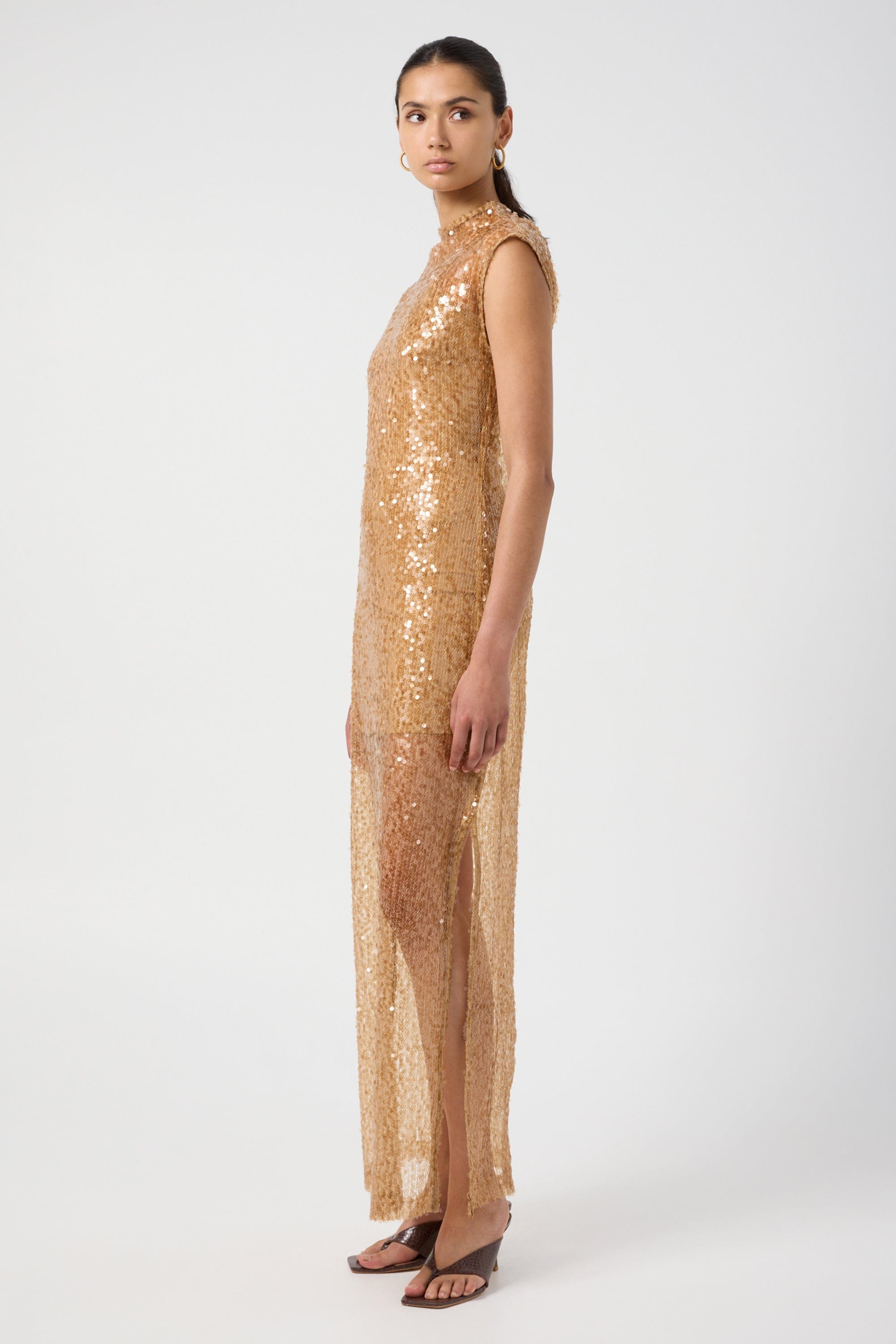 aje reflection sequin maxi dress Reflection Sequin Maxi Dress | Deep Magenta