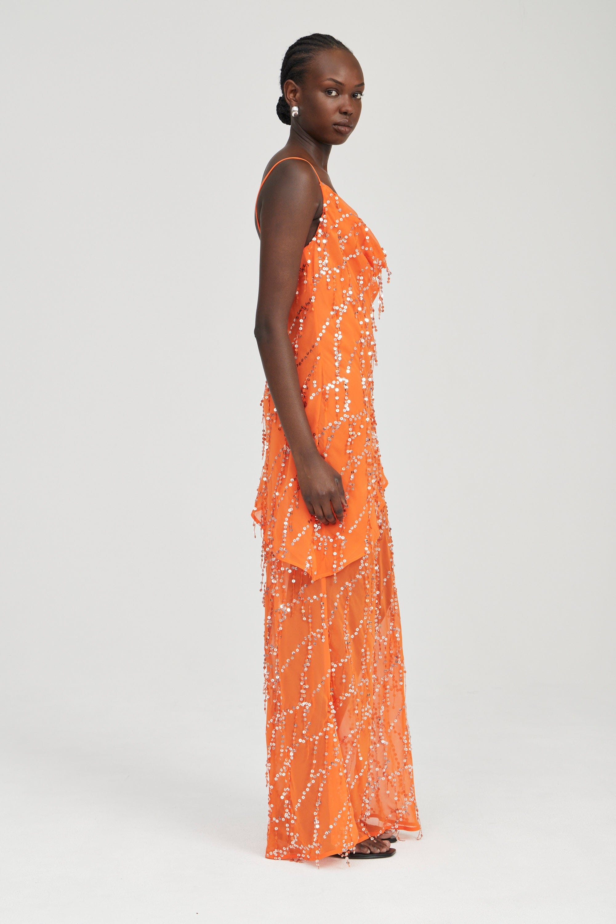 tangerine maxi dress Petal & Pup Women's Luna One Shoulder This showstopper features a striking asymmetrical neckline Tangerine Tropics Maxi Dress