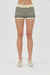 THIRD FORM RESONANCE BELTED KNIT SHORT | CREAM & COFFEE
