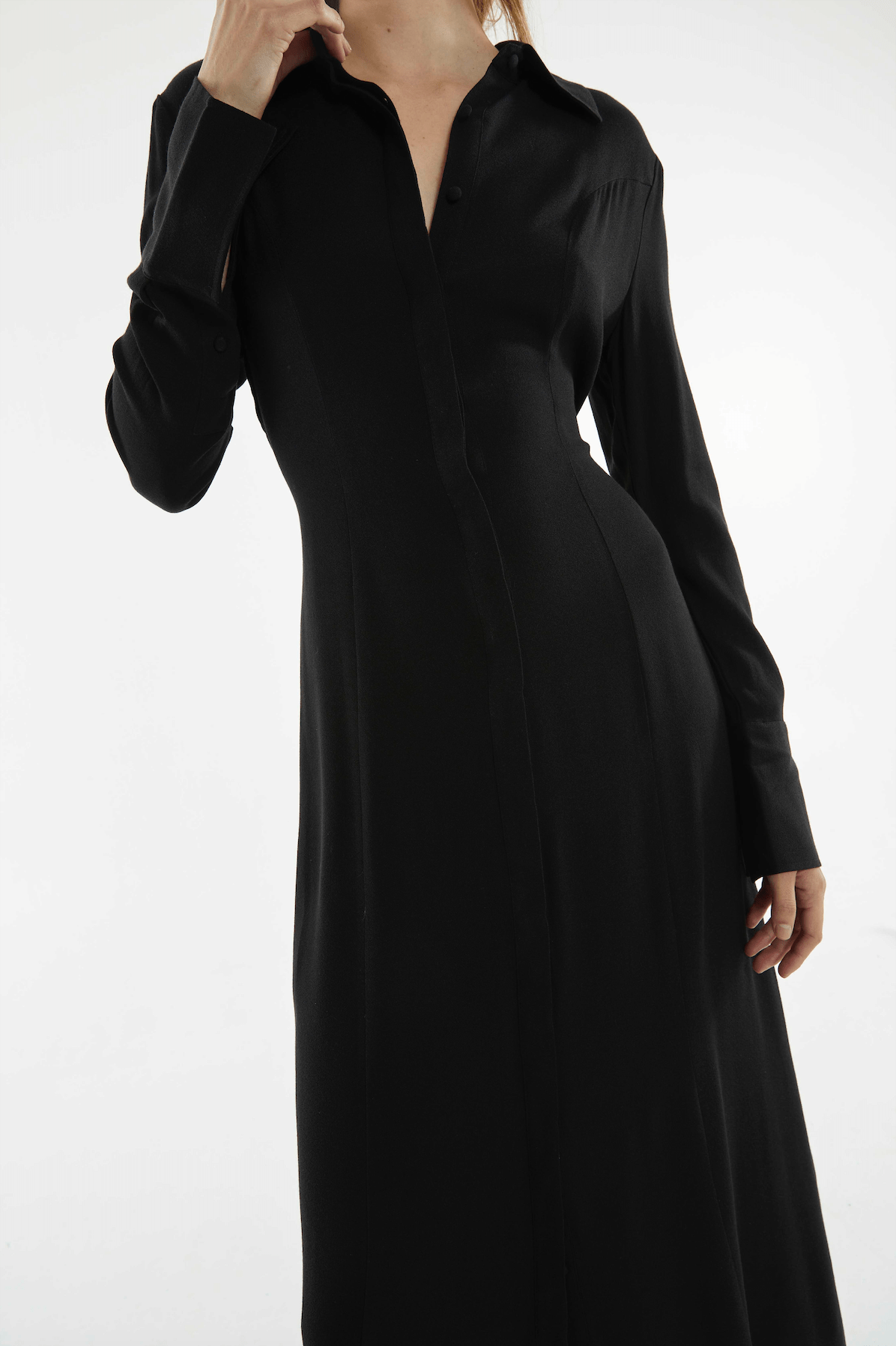 RETROSPECT MIDI SHIRT DRESS | BLACK | Third Form | After Work Attire for Women THIRD FORM - International RETROSPECT MIDI SHIRT DRESS | BLACK | Third Form | After Work Attire for Women THIRD FORM - International