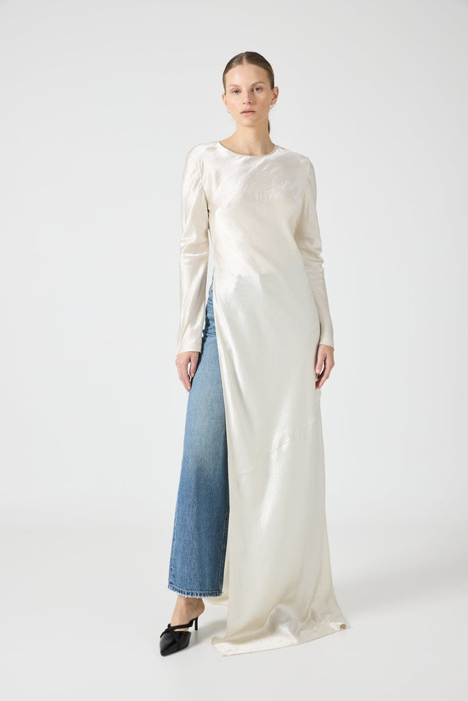 REVERY HIGH SPLIT LONG SLEEVE DRESS | CREAM | THIRD FORM | Women's Australian Fashion THIRD FORM - International REVERY HIGH SPLIT LONG SLEEVE DRESS | CREAM | THIRD FORM | Women's Australian Fashion THIRD FORM - International