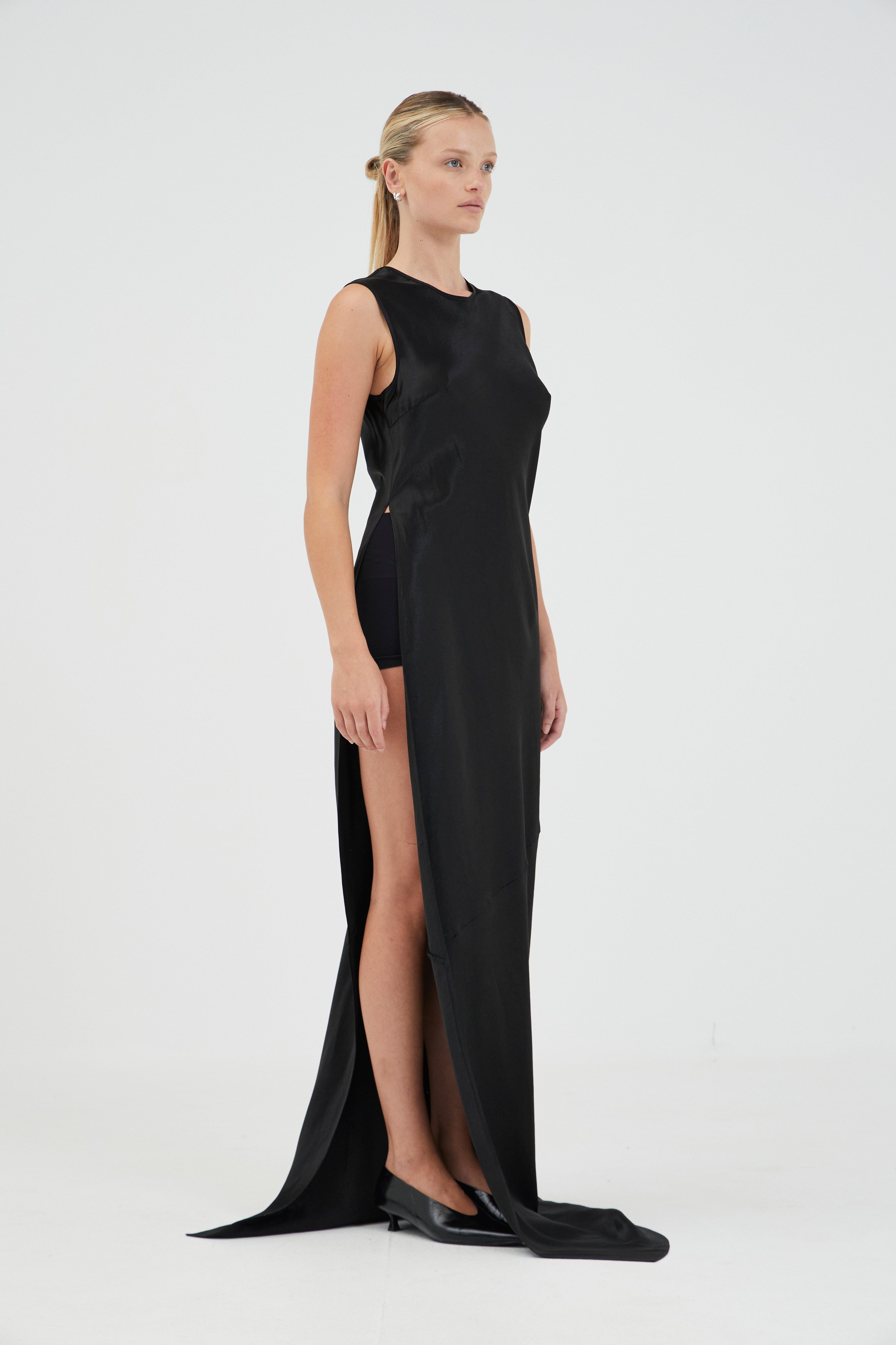 REVERY HIGH SPLIT TANK DRESS | BLACK | THIRD FORM | Women's Australian Fashion THIRD FORM - International REVERY HIGH SPLIT TANK DRESS | BLACK | THIRD FORM | Women's Australian Fashion THIRD FORM - International