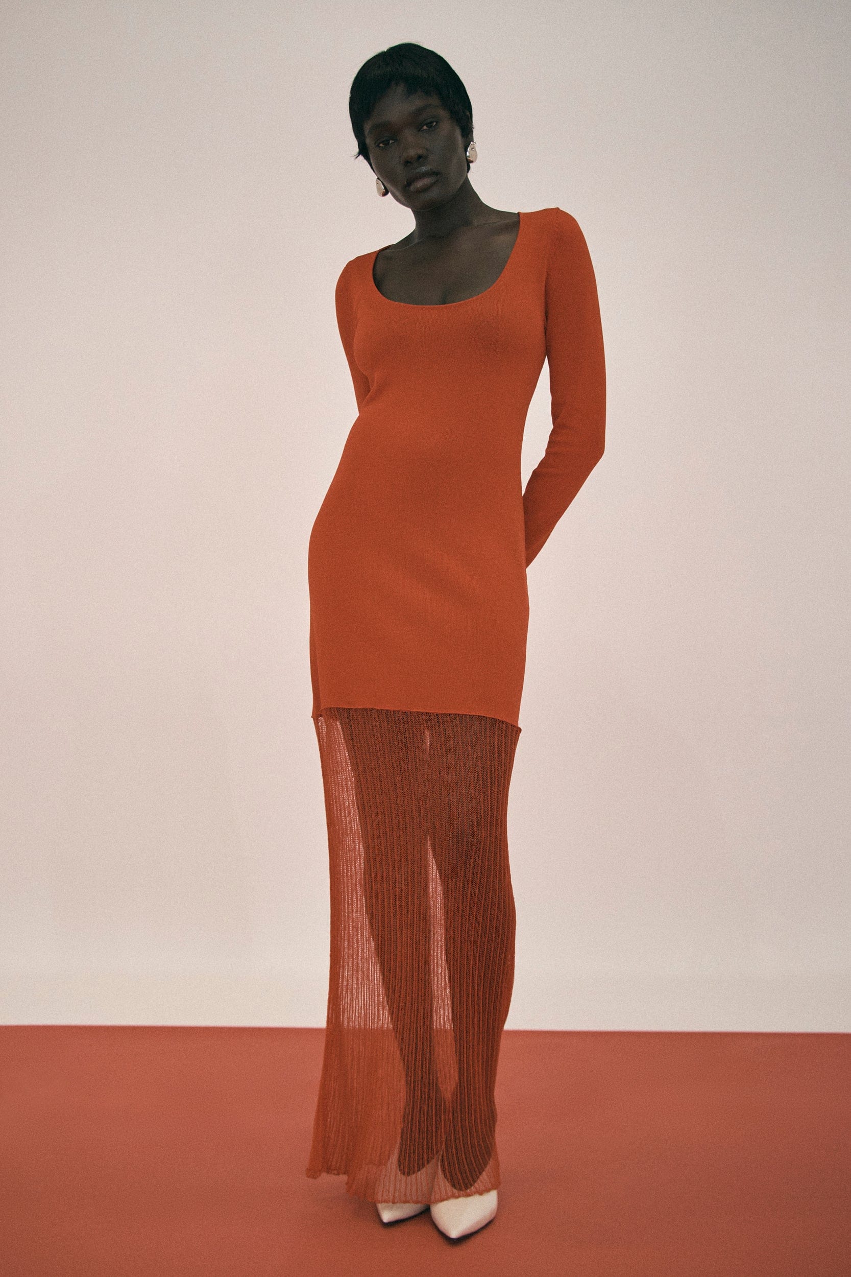 REWIND KNIT MAXI DRESS | CHERRY TOMATO THIRD FORM - International REWIND KNIT MAXI DRESS | CHERRY TOMATO THIRD FORM - International