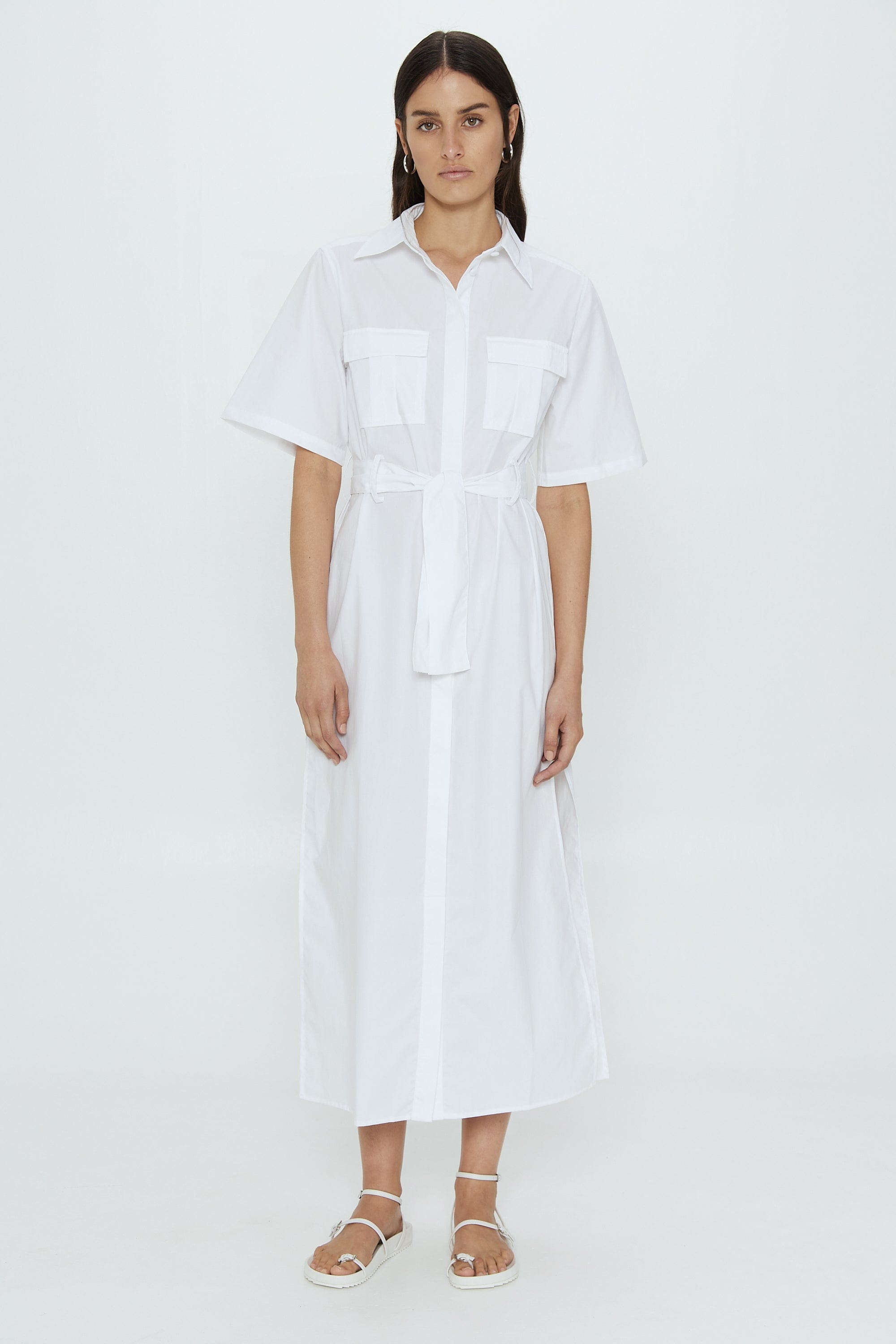 ROAM MAXI SHIRT DRESS | WHITE THIRD FORM - International ROAM MAXI SHIRT DRESS | WHITE THIRD FORM - International