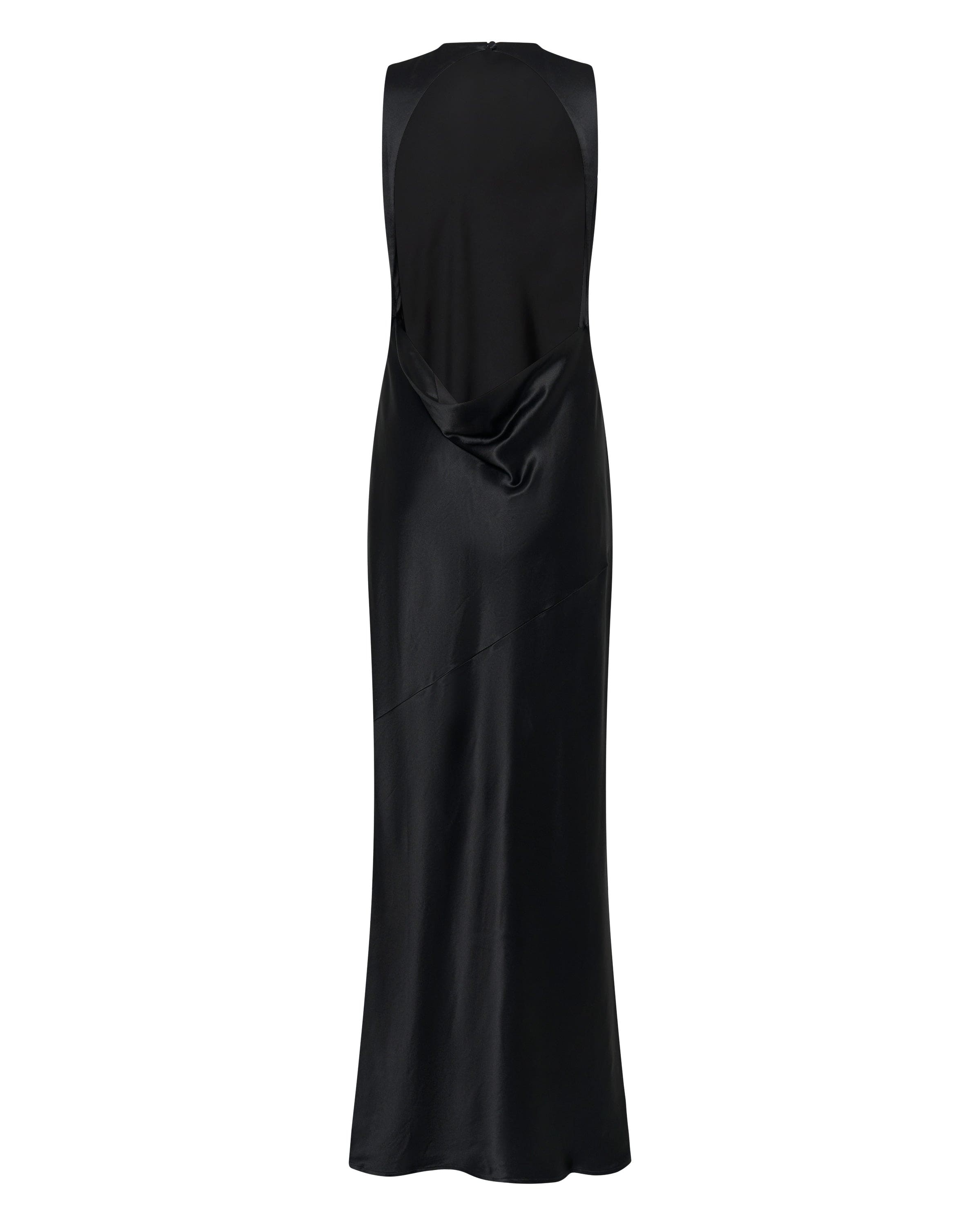 SATIN BIAS COWL BACK MAXI | BLACK THIRD FORM - International SATIN BIAS COWL BACK MAXI | BLACK THIRD FORM - International