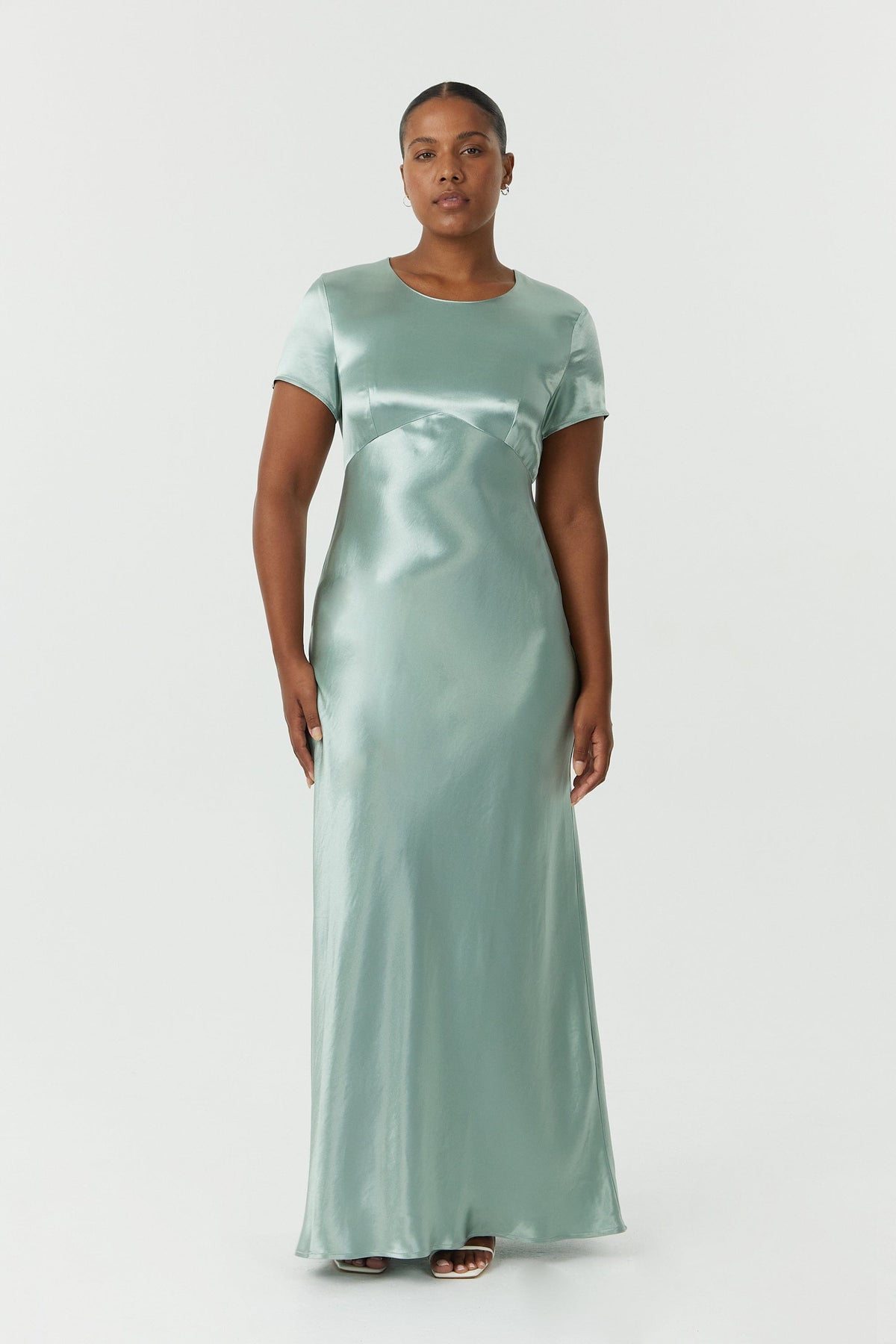 SATIN BIAS MAXI TEE DRESS | WAVE — THIRD FORM - International