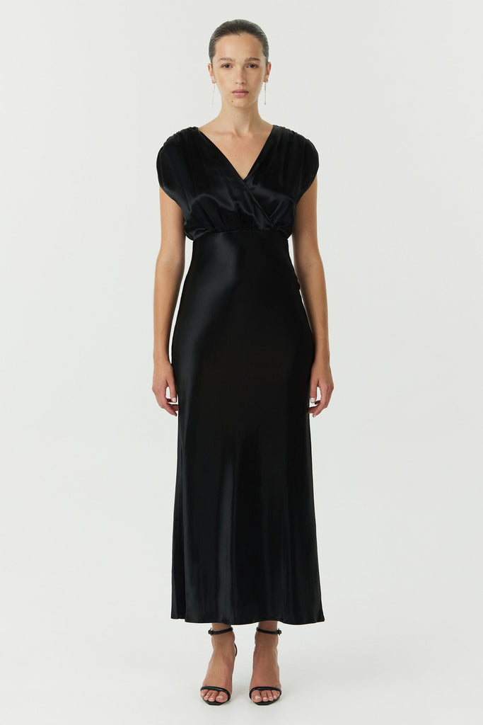 satin-cross-over-gather-dress-