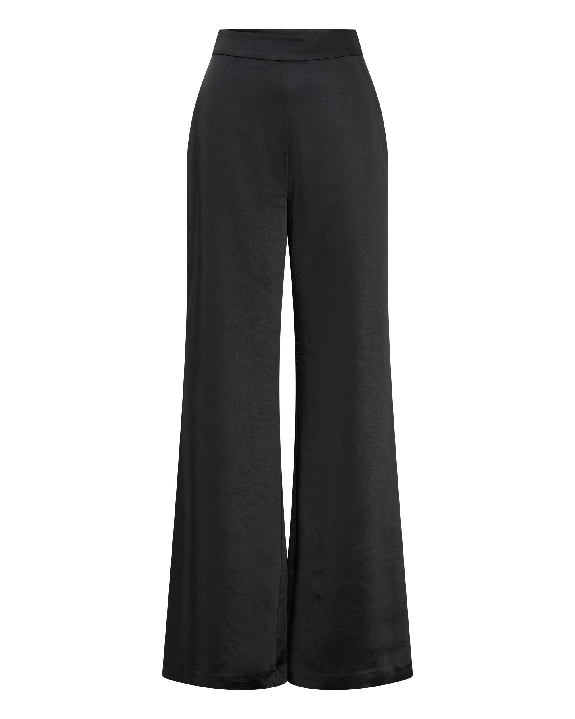 SATIN FLARE TROUSER | BLACK THIRD FORM - International SATIN FLARE TROUSER | BLACK THIRD FORM - International