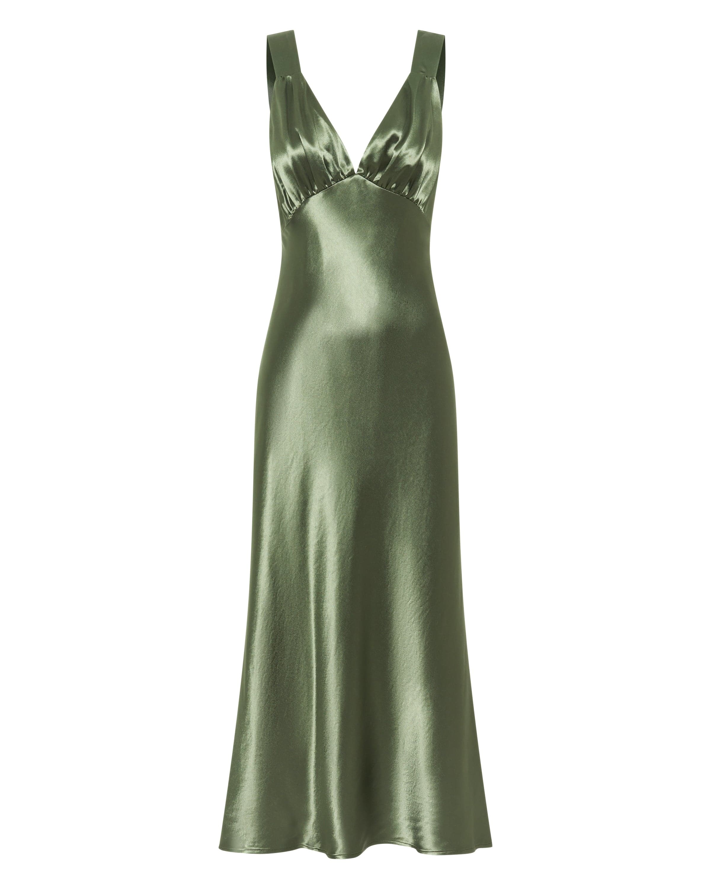 SATIN GATHER BRA BIAS SLIP | OLIVE THIRD FORM - International SATIN GATHER BRA BIAS SLIP | OLIVE THIRD FORM - International